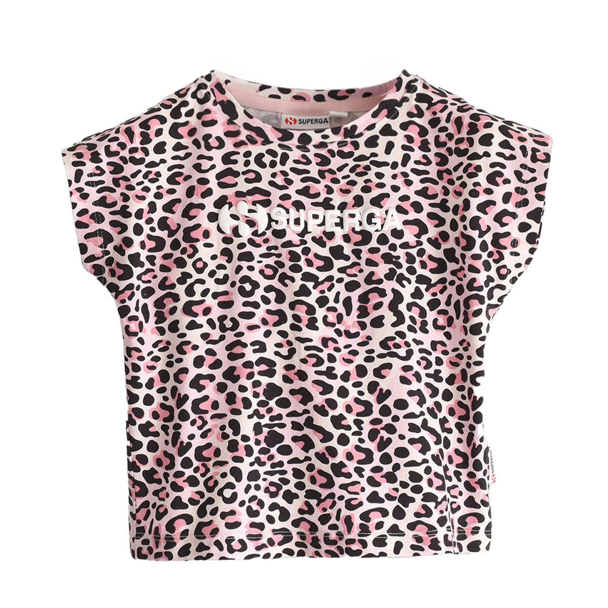 Superga Childrens/Kids Leopard Print Cropped T-Shirt