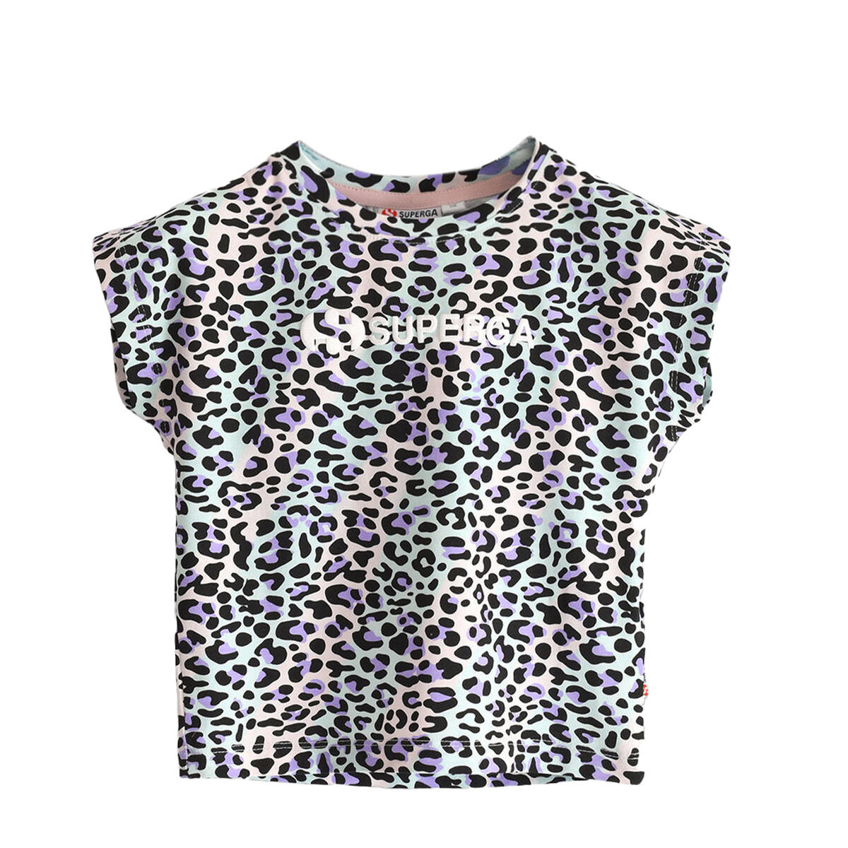 Superga Childrens/Kids Leopard Print Cropped T-Shirt