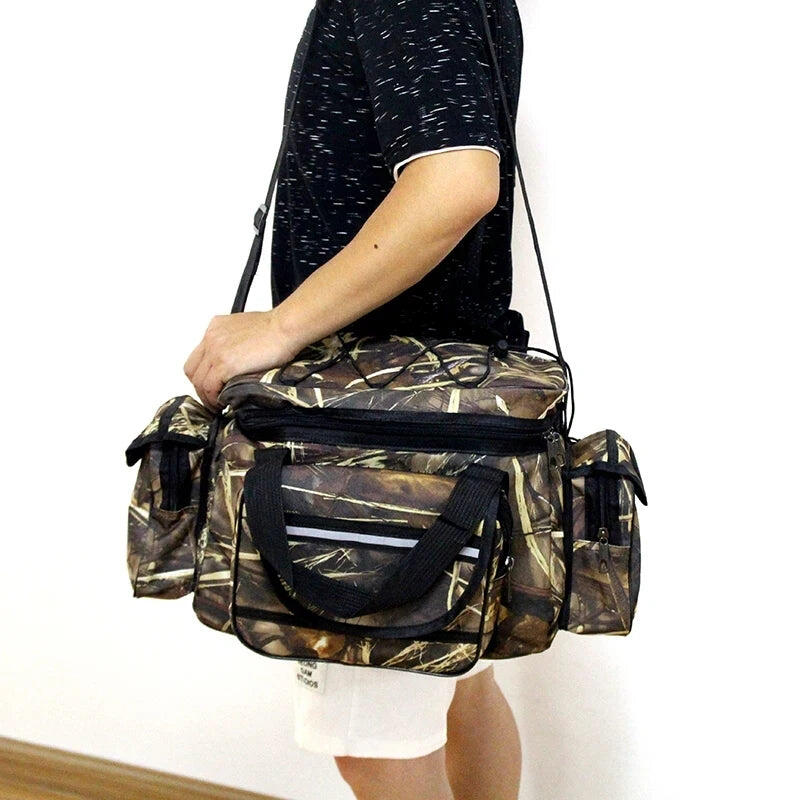 Fishing Bag Waterproof Nylon Large Capacity Shoulder Tackle