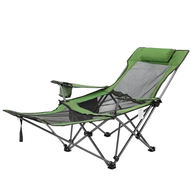 Portable Camping Folding Chair with Reclining Footrest