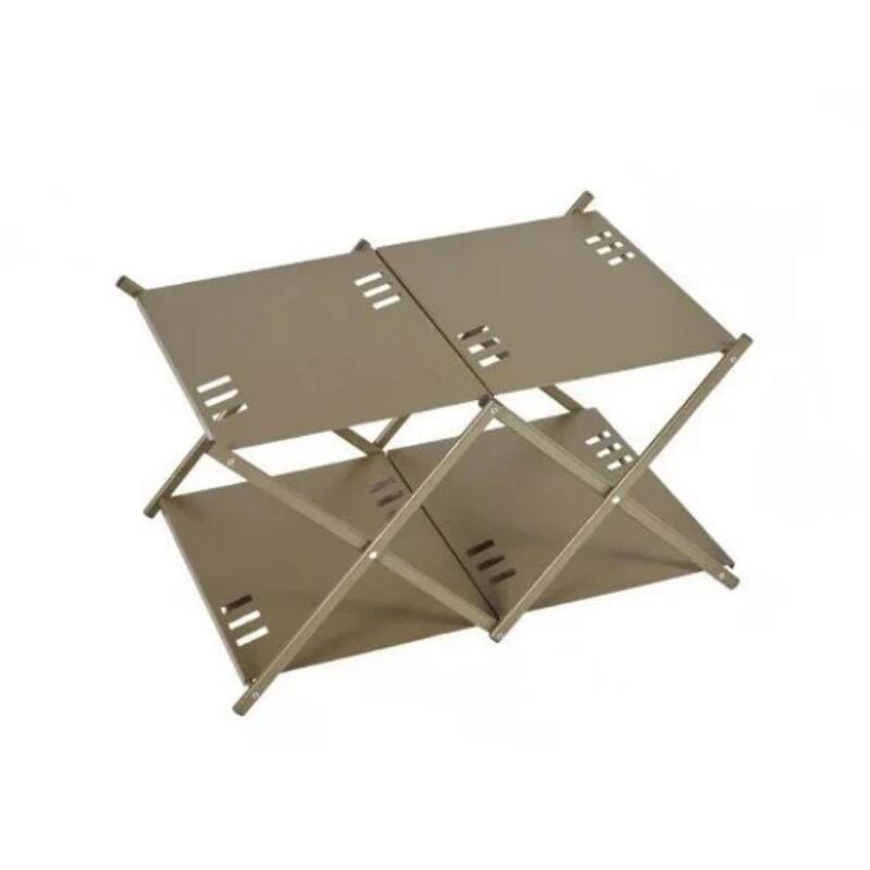 Storage Rack with Folding Three-Tier Outdoor Camping Shelf