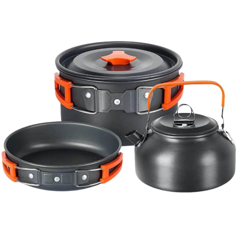 Camping Cookware Set Aluminum Portable Outdoor Cooking Gear
