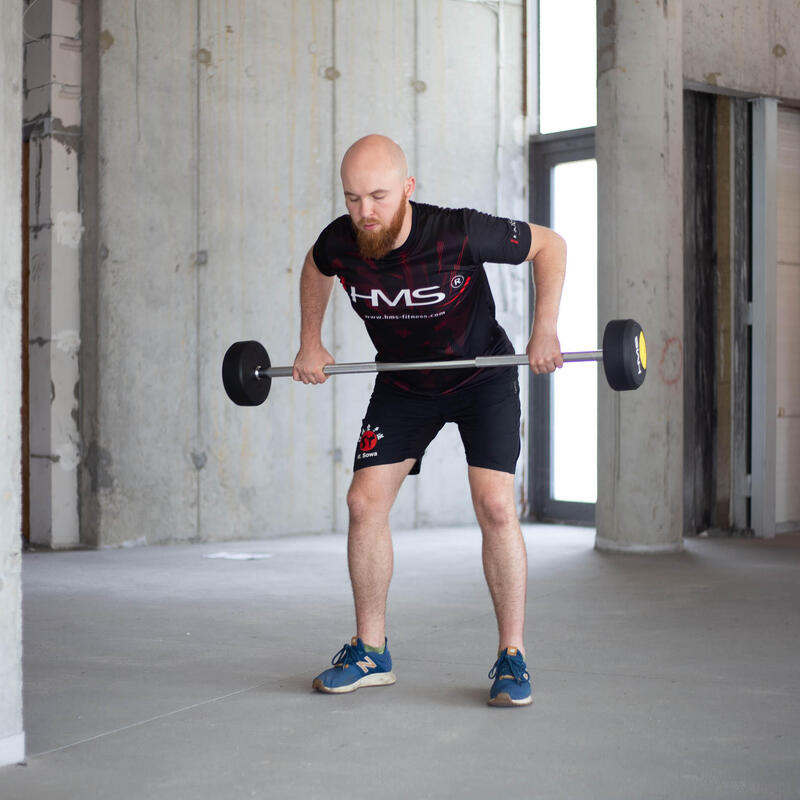 Barbell/bar cu înveliș din cauciuc fix HMS GSG