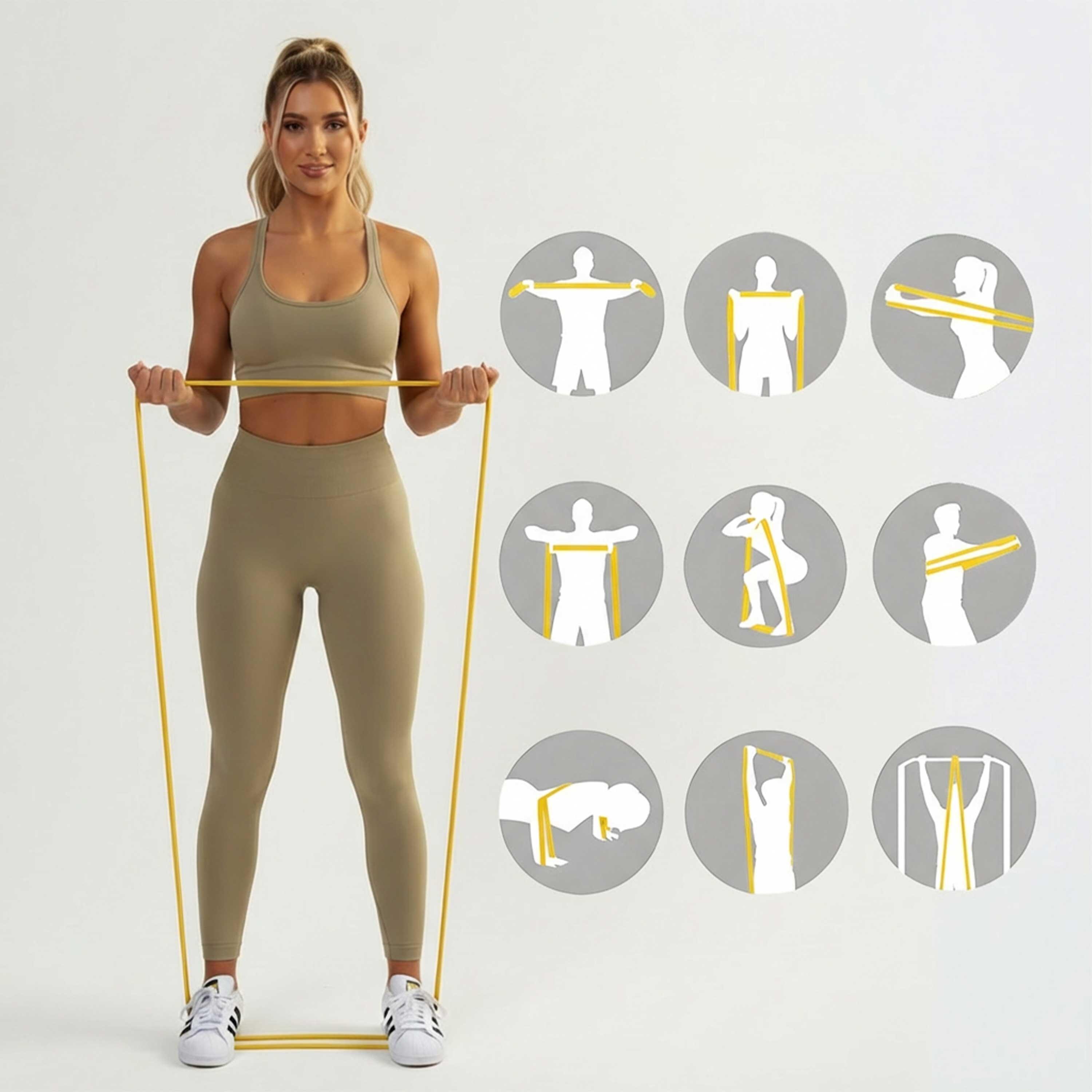 Guma oporowa do ćwiczeń power band 208 cm, opór 2–7 kg 4/7