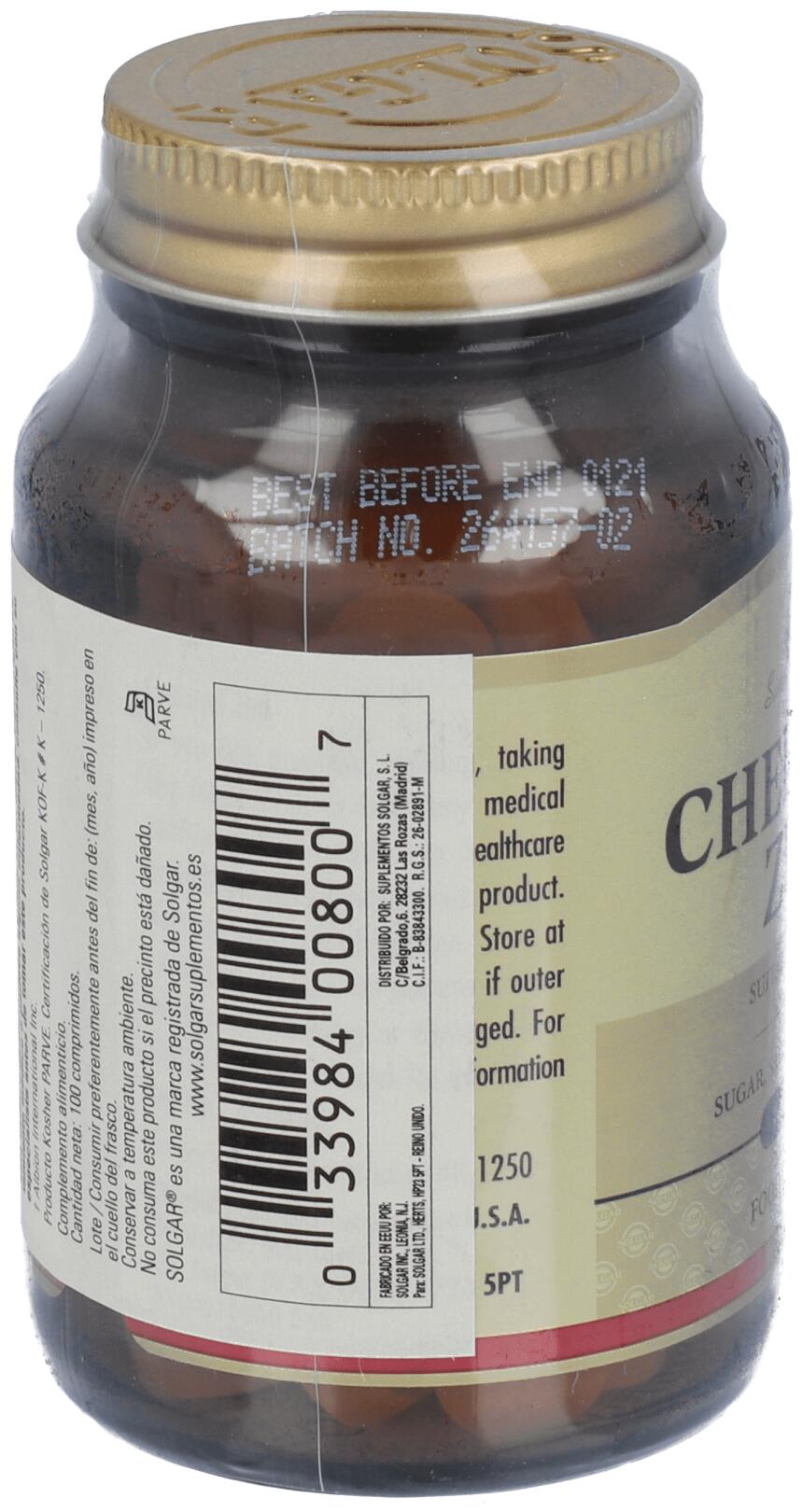 Zinc Quelado 100 Comprimidos 3/3