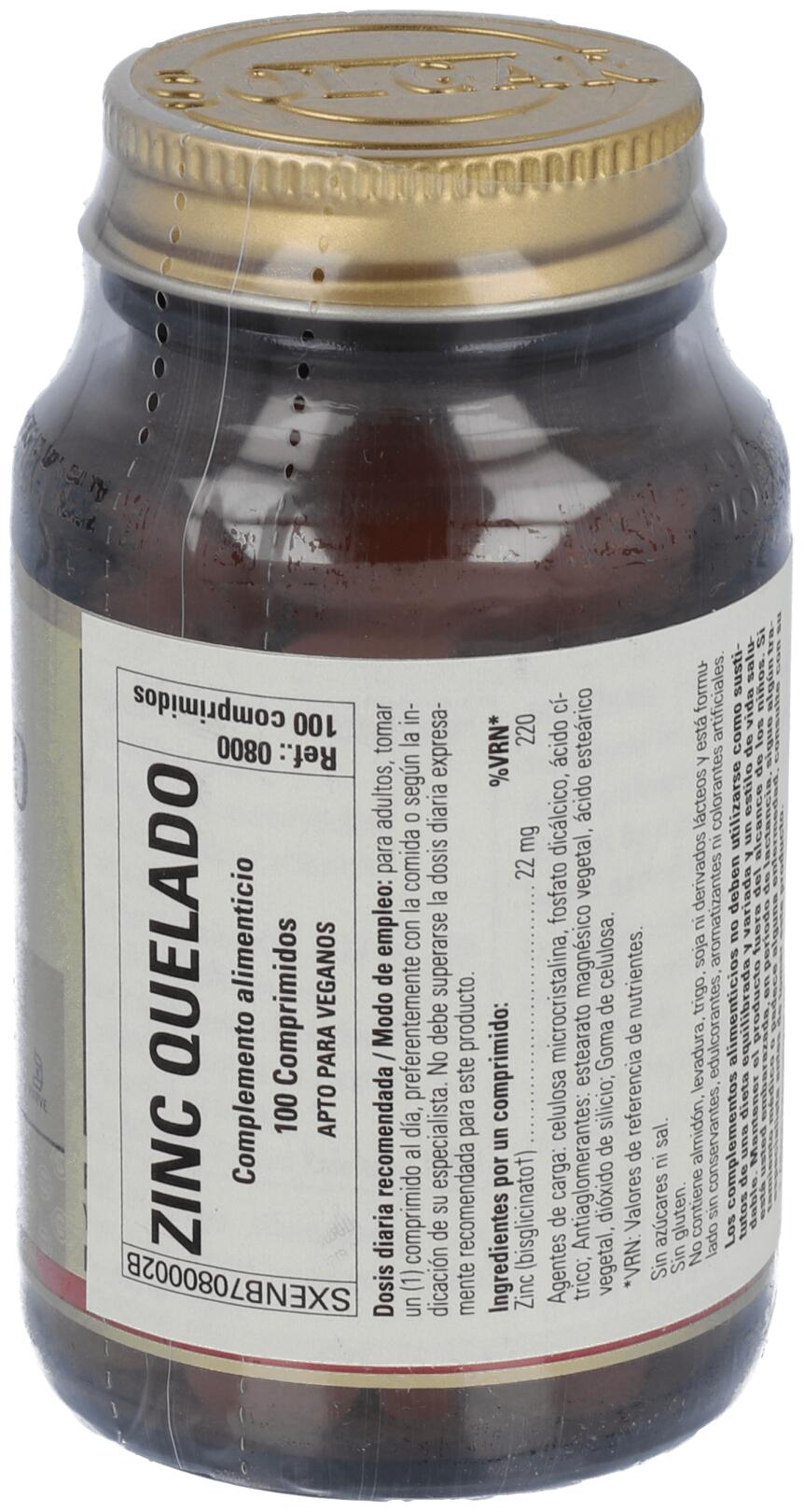 Zinc Quelado 100 Comprimidos 2/3