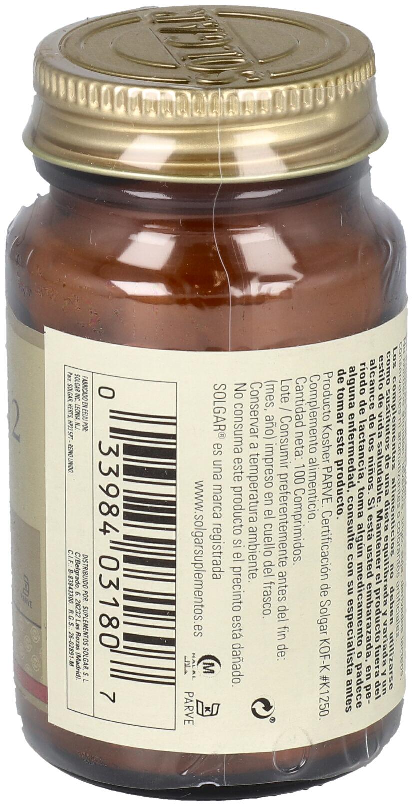 Vitamina B12 100 mcg 100 Comprimidos 2/3