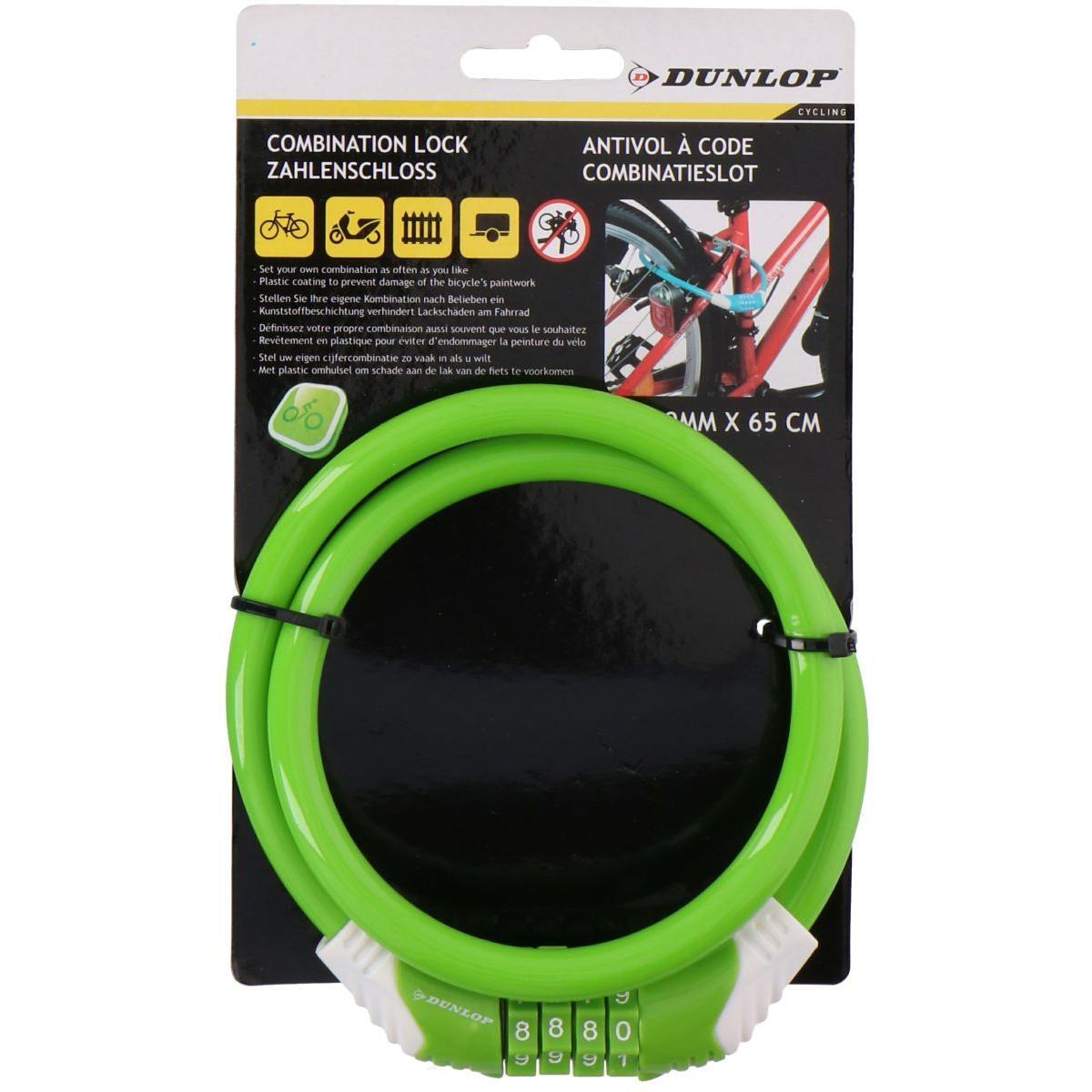 Dunlop Kabelschloss 65 cm, Zahlenkombination 2/3
