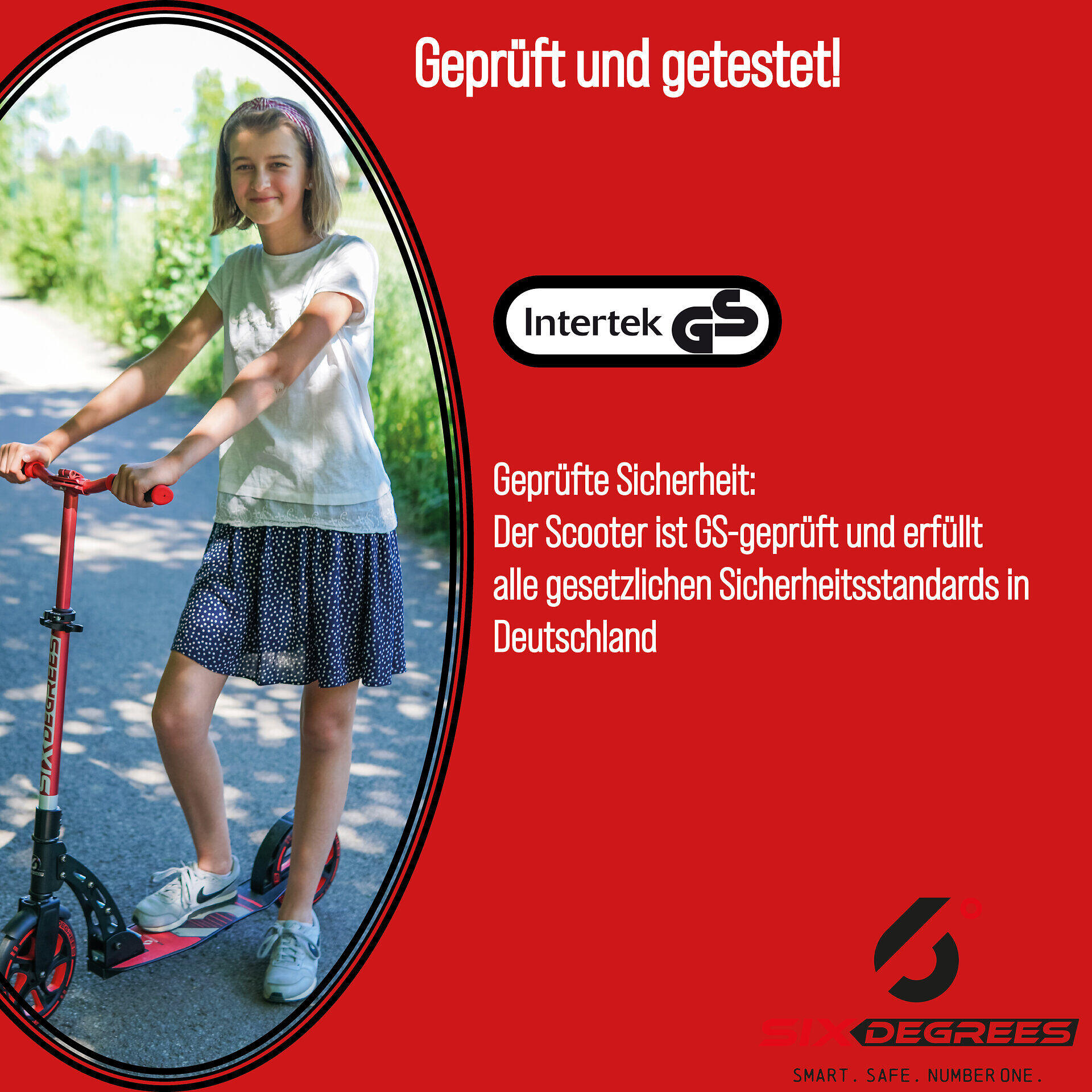 SIX DEGREES Aluminium Scooter 230/215 mm rot 4/7