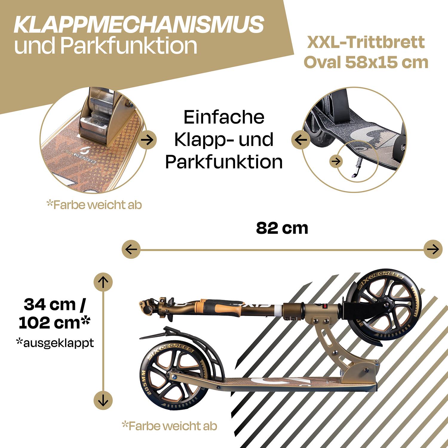SIX DEGREES Aluminium Scooter Air 205 mm gold 3/7