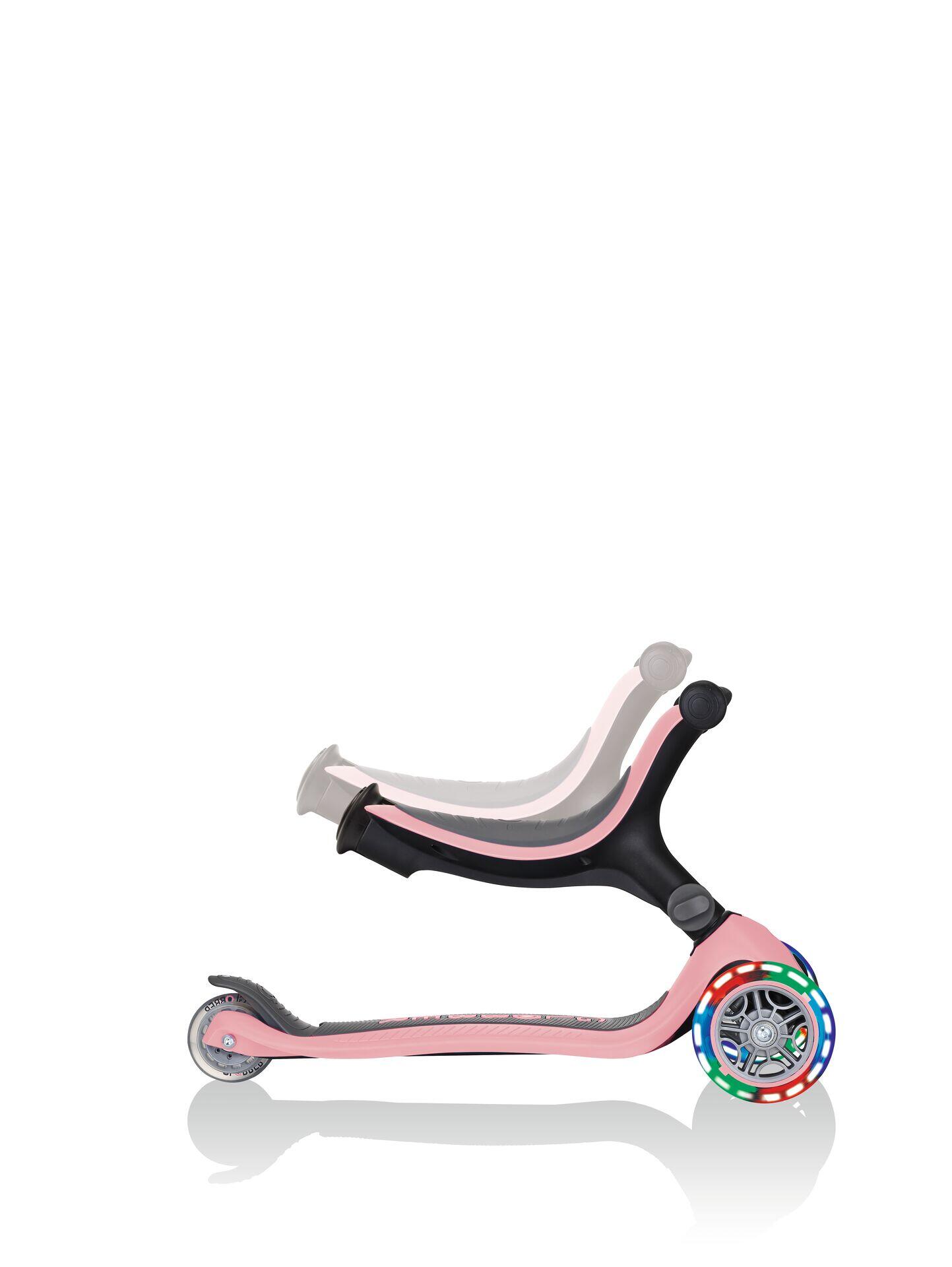 GLOBBER GO-UP FOLDABLE LIGHTS pastellrosa, mit Leuchtrollen 7/7