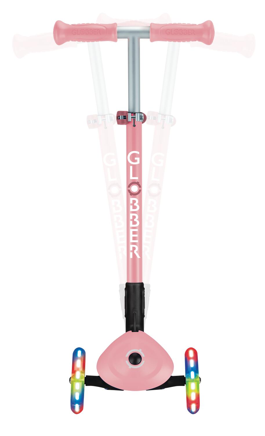 GLOBBER PRIMO FOLDABLE LIGHTS pastellrosa, mit Leuchtrollen 7/8