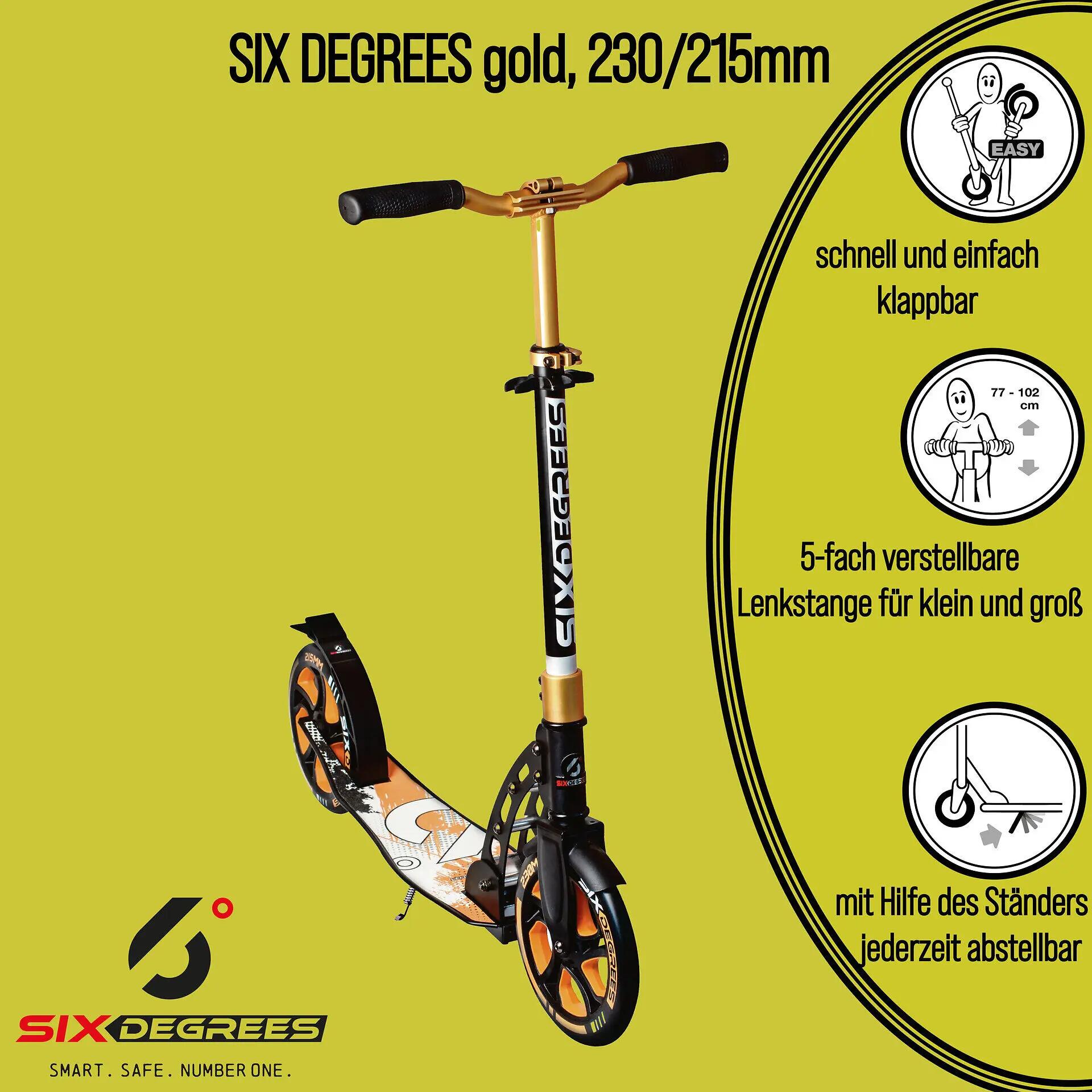 SIX DEGREES Aluminium Scooter 230/215 mm gold 2/7