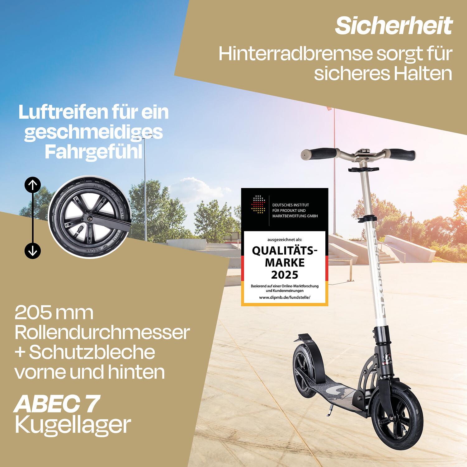 SIX DEGREES Aluminium Scooter Air 205 mm gold 2/7