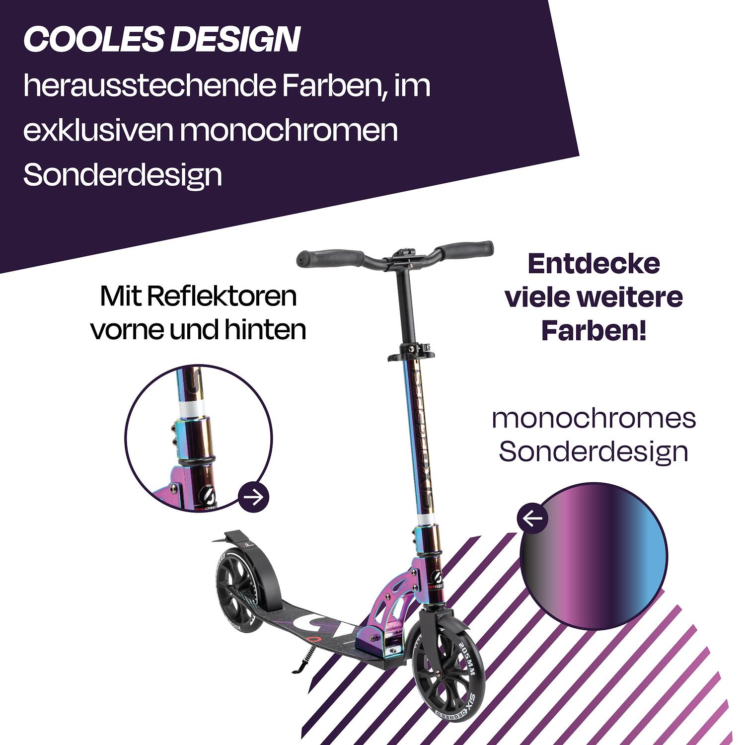 SIX DEGREES Aluminium Scooter 205 mm neochrome Special-Edition 4/7