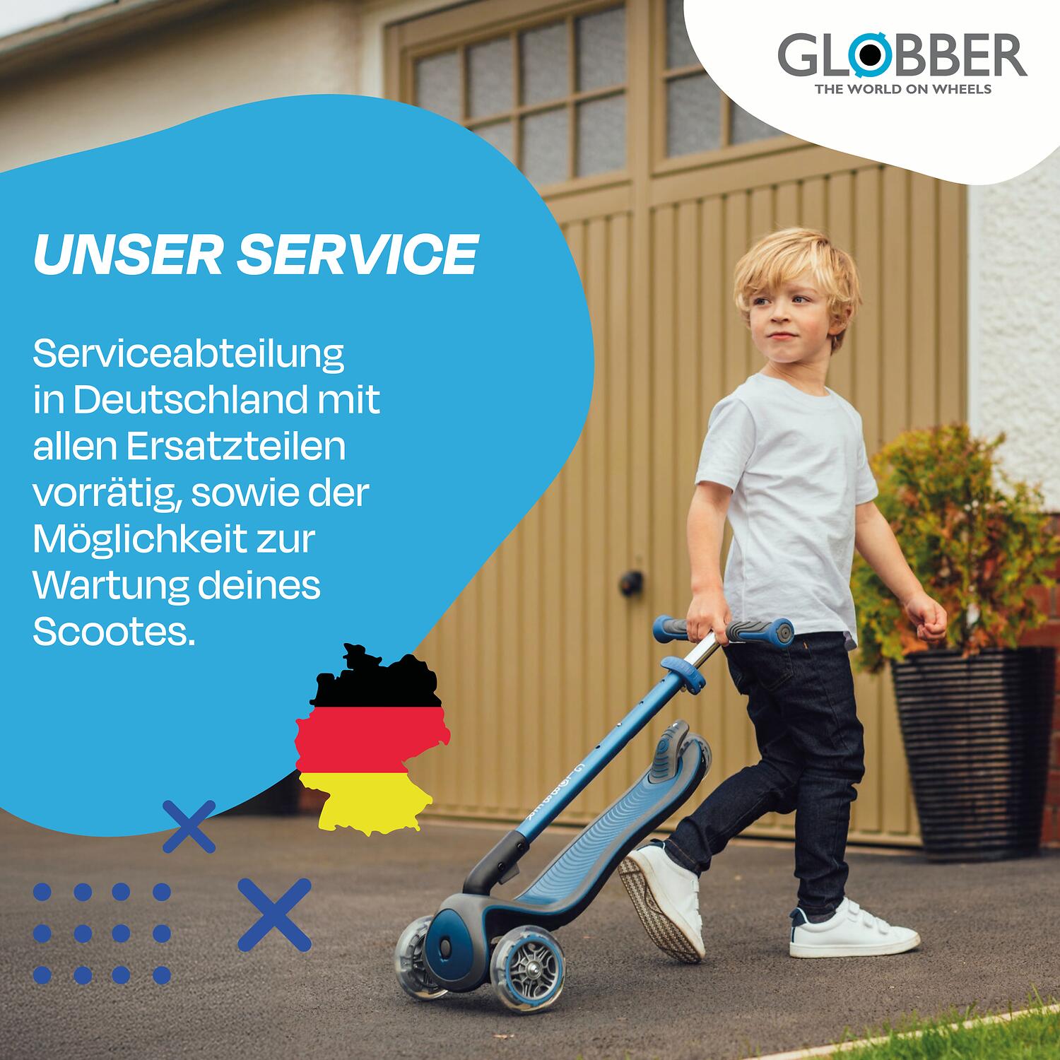 GLOBBER ELITE DELUXE LIGHTS dunkelblau, mit Leuchtrollen 7/7