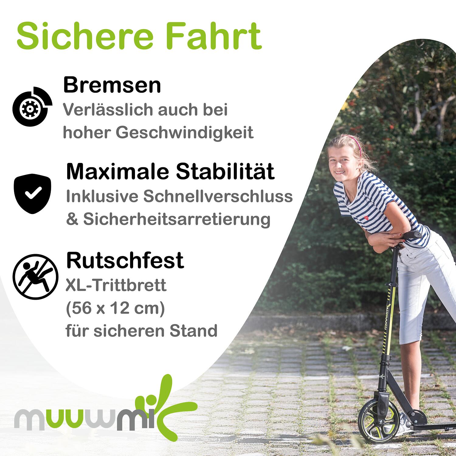 muuwmi Aluminium Scooter Pro 215 mm lime 3/7