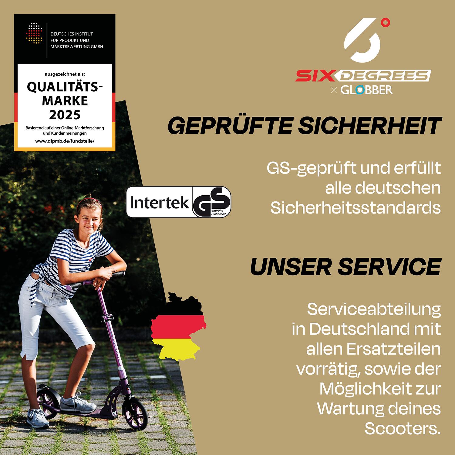 SIX DEGREES Aluminium Scooter Air 205 mm gold 6/7