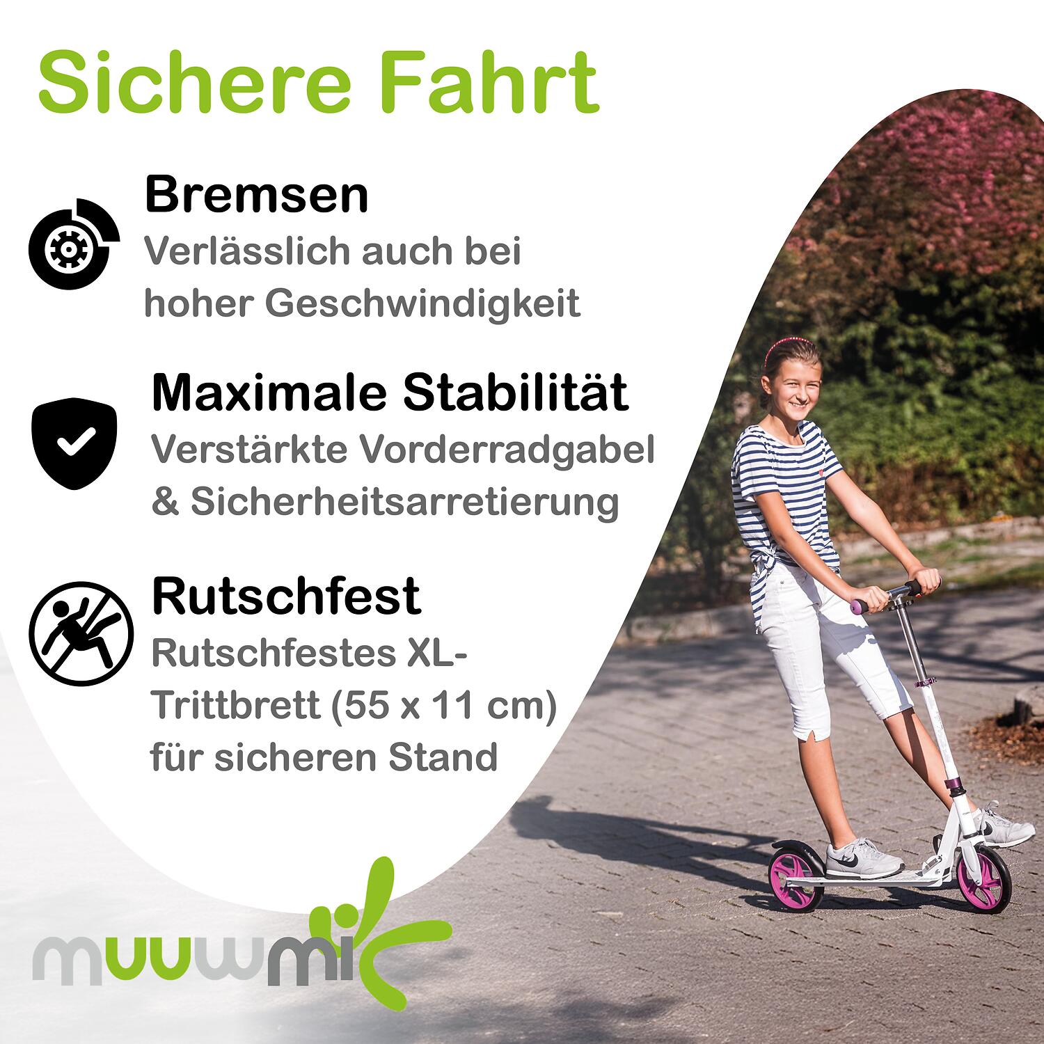 muuwmi Aluminium Scooter 200 mm pink-türkis 3/6