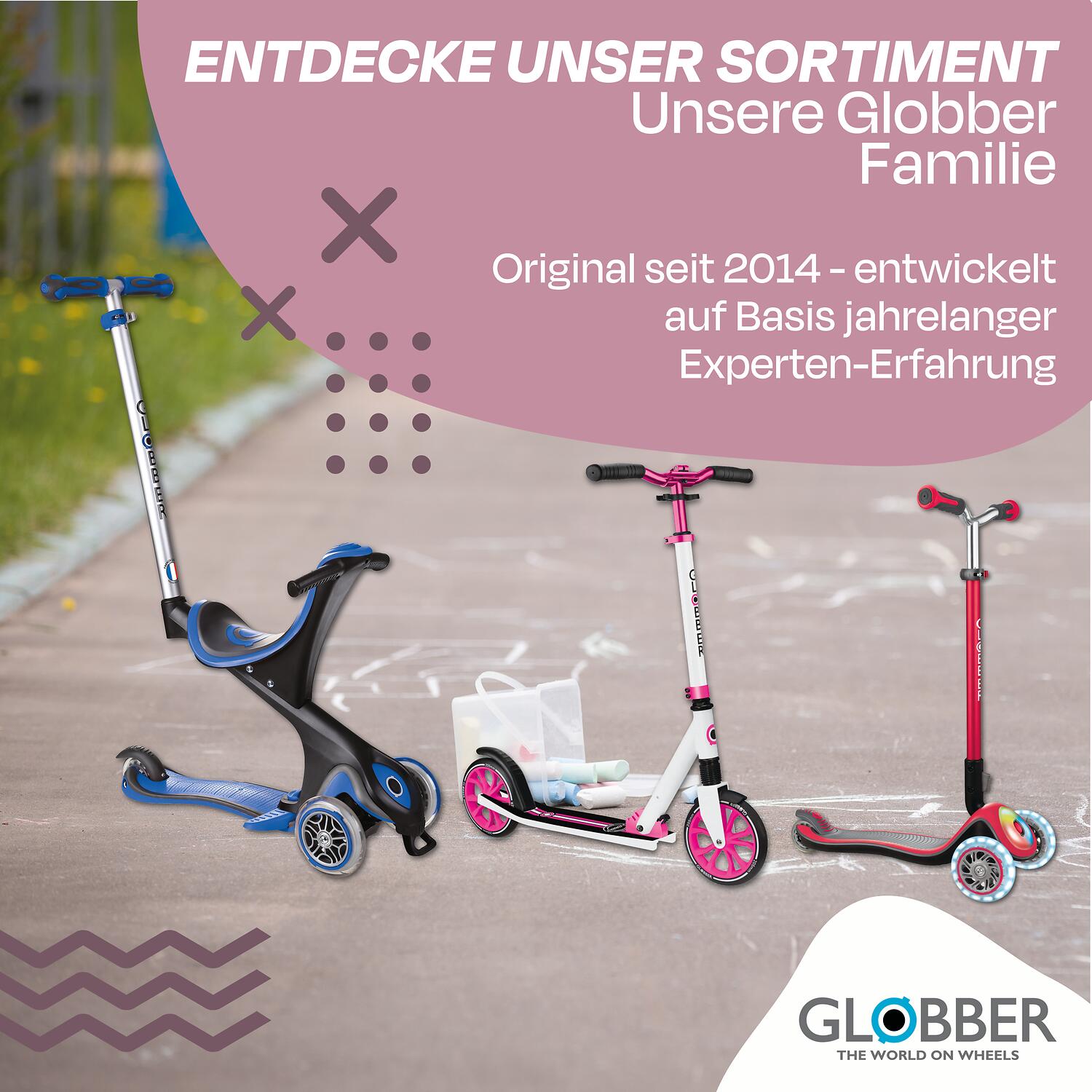 Globber Primo ECO foldable lights step in Berry 7/7
