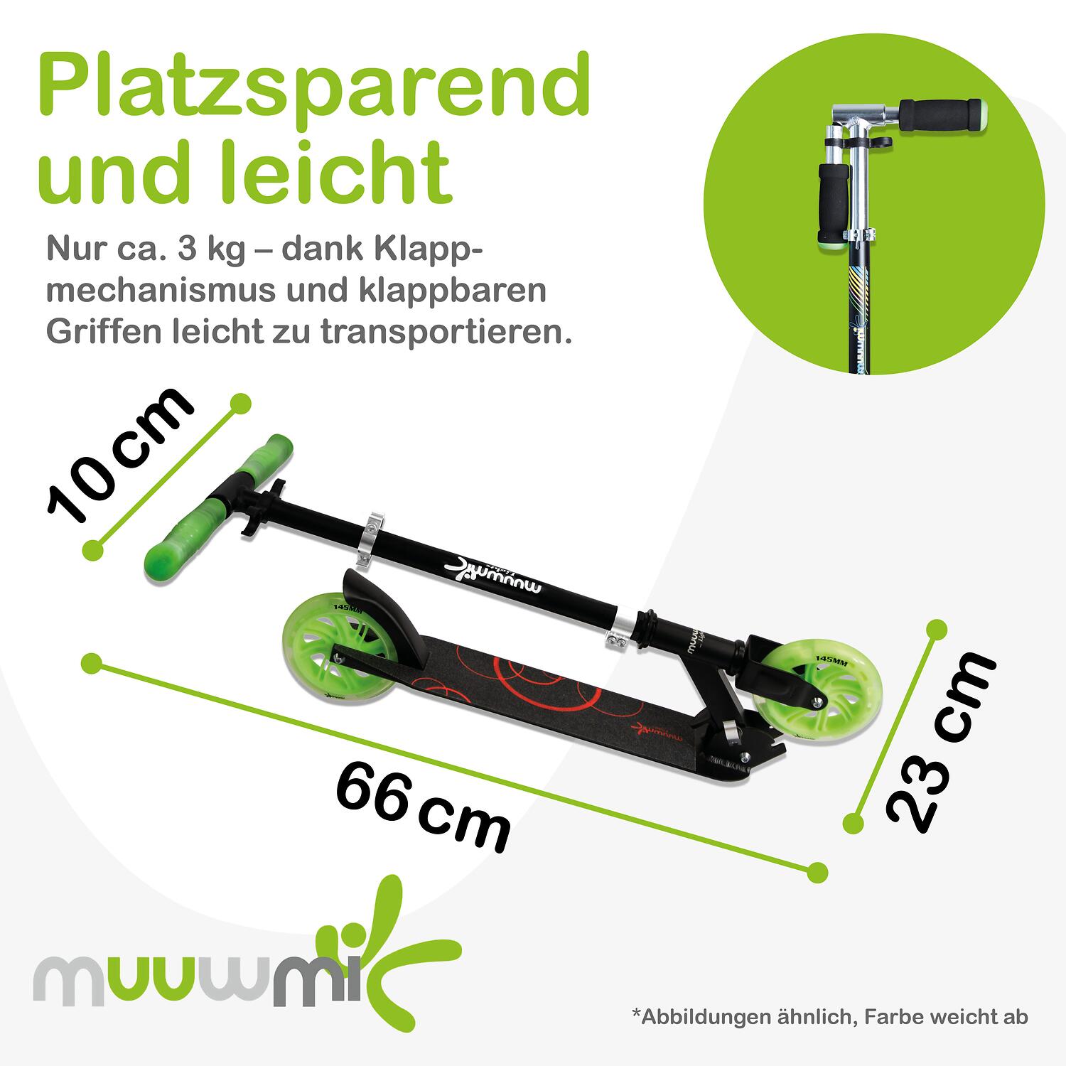 muuwmi Lights Aluminium Scooter GLOW 145 mm, mit Leuchtrollen und Glow-Effekt 4/7