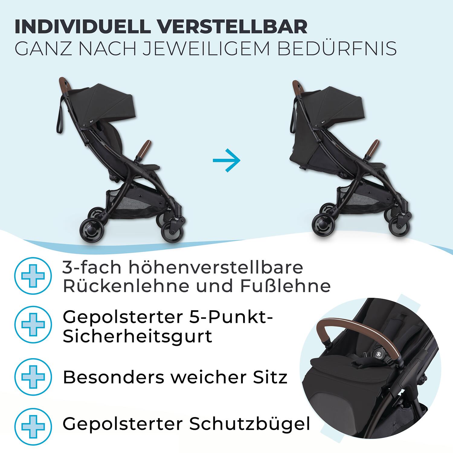 GLOBBER STROLL LITE schwarz 5/8
