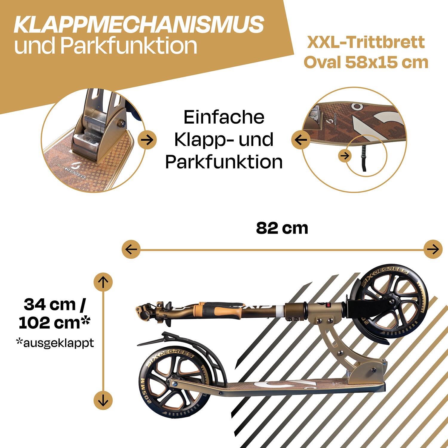 SIX DEGREES Aluminium Scooter 205 mm golden dusk 3/7