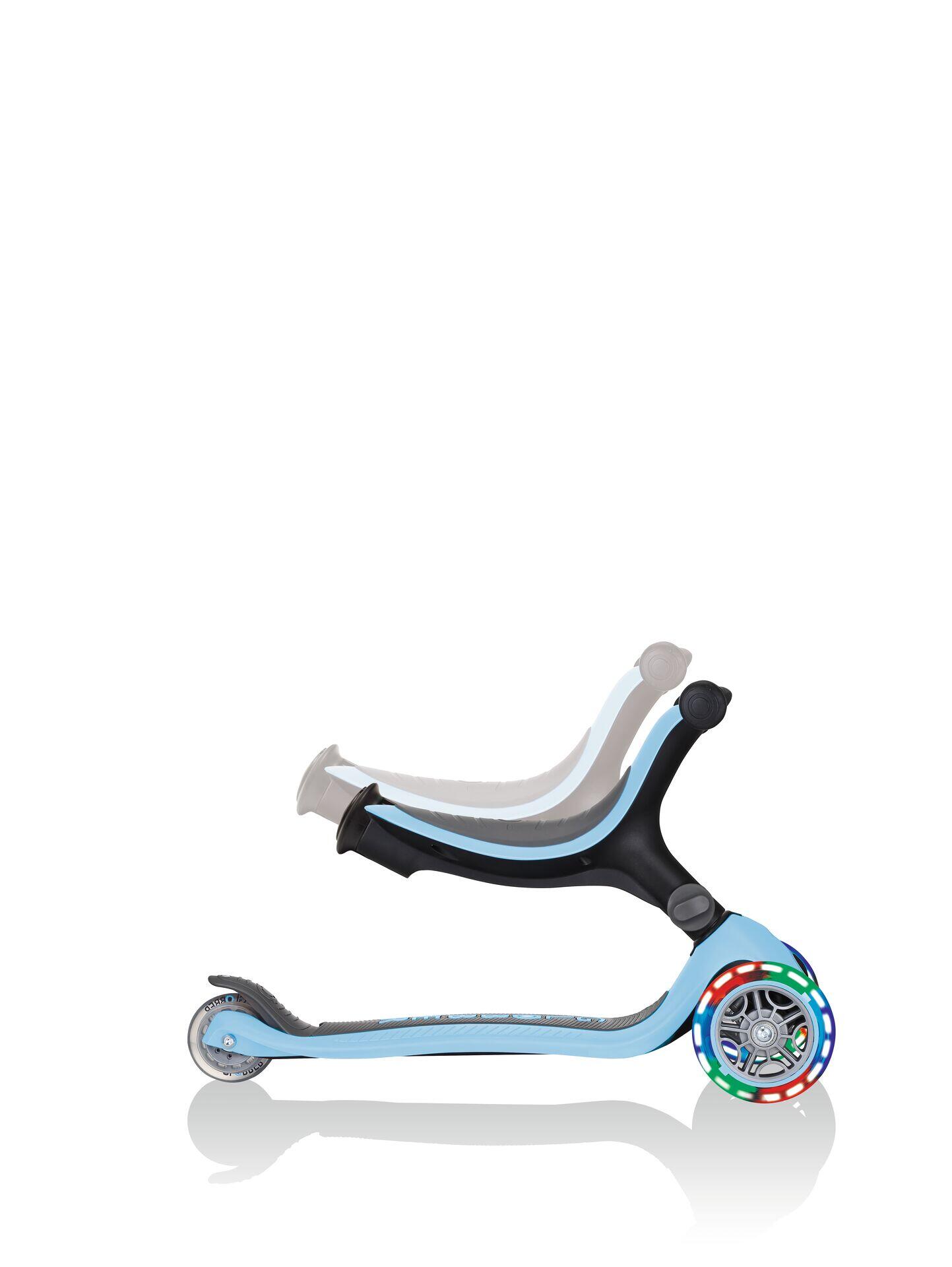GLOBBER GO-UP FOLDABLE LIGHTS pastellblau, mit Leuchtrollen 14/14