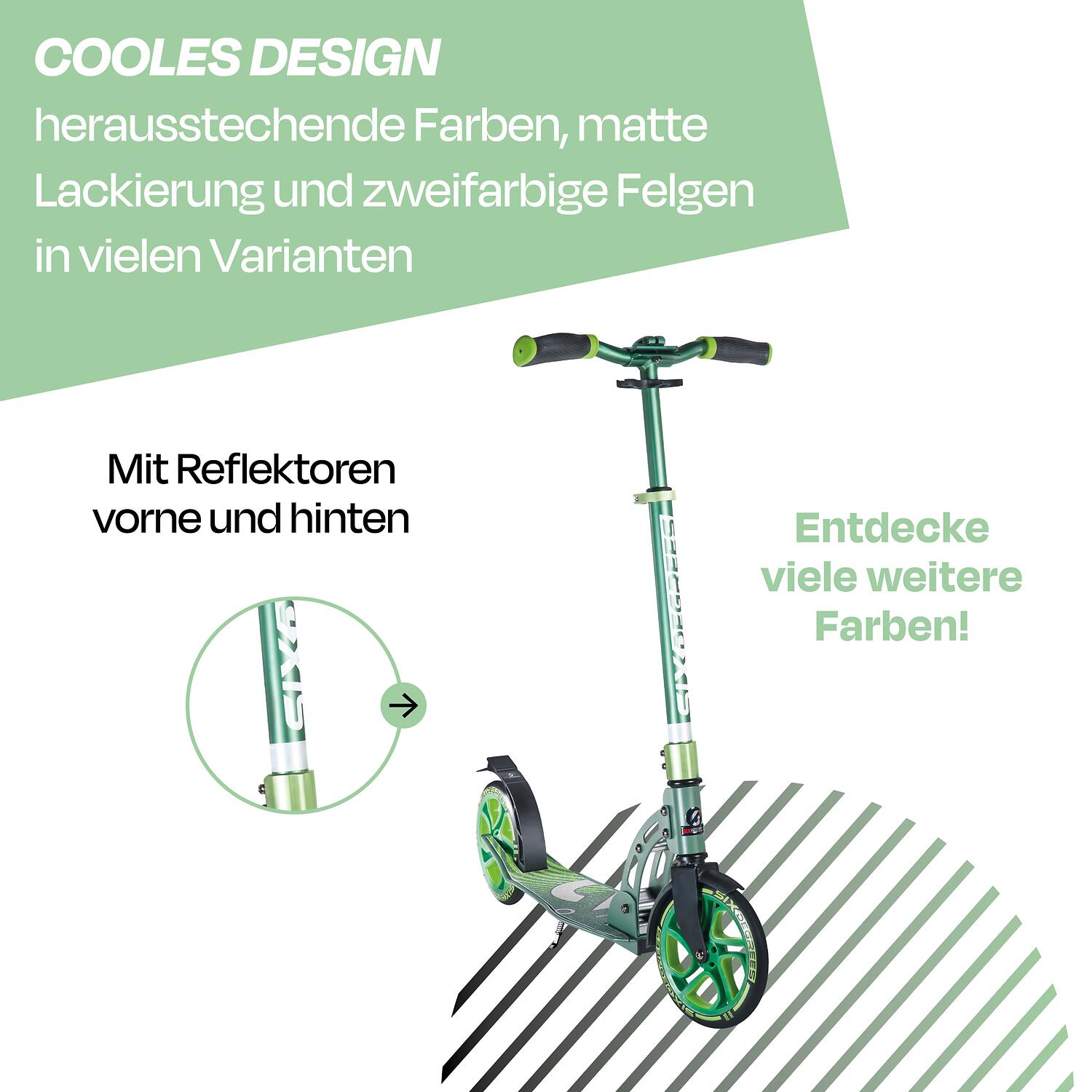 SIX DEGREES Aluminium Scooter 205 mm grün 4/7
