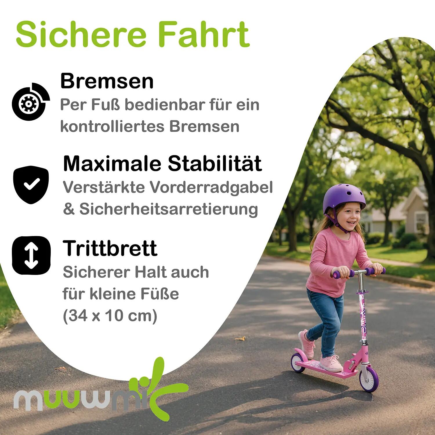 muuwmi Kinderscooter 120 mm blau 3/13
