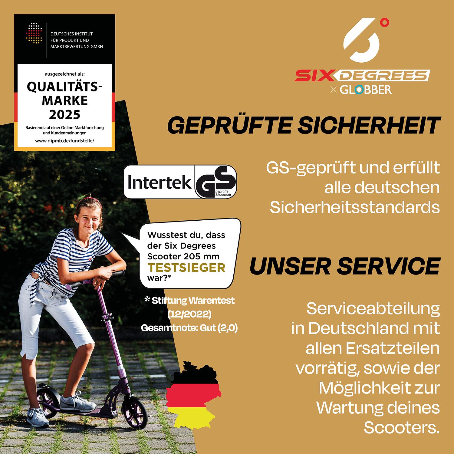 SIX DEGREES Aluminium Scooter 205 mm golden dusk 6/7