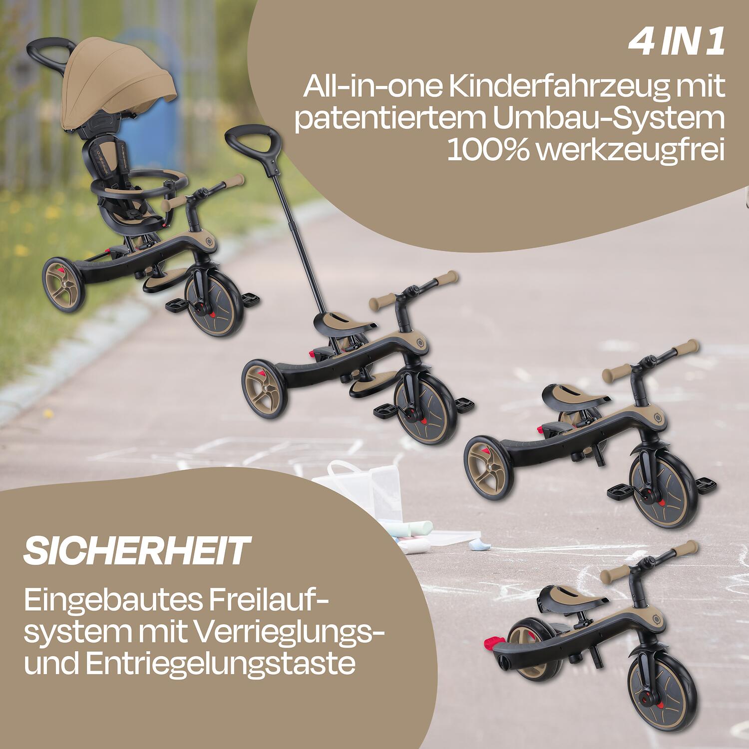 Scooter Laufrad / Dreirad  Trike Explorer 4 in 1  Sand 3/7
