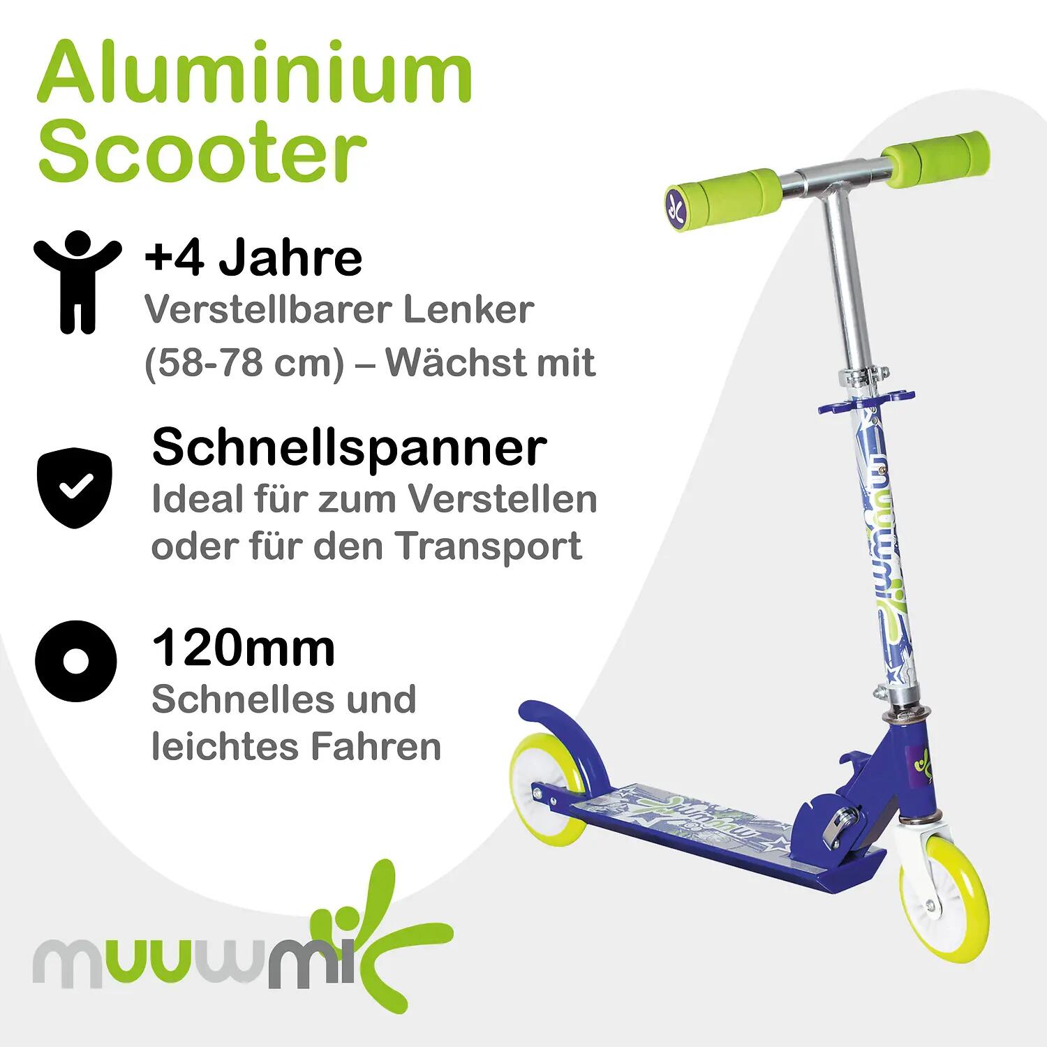 muuwmi Kinderscooter 120 mm blau 2/13