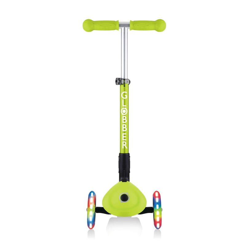Trotineta Globber Junior pliabila cu lumini culoare verde