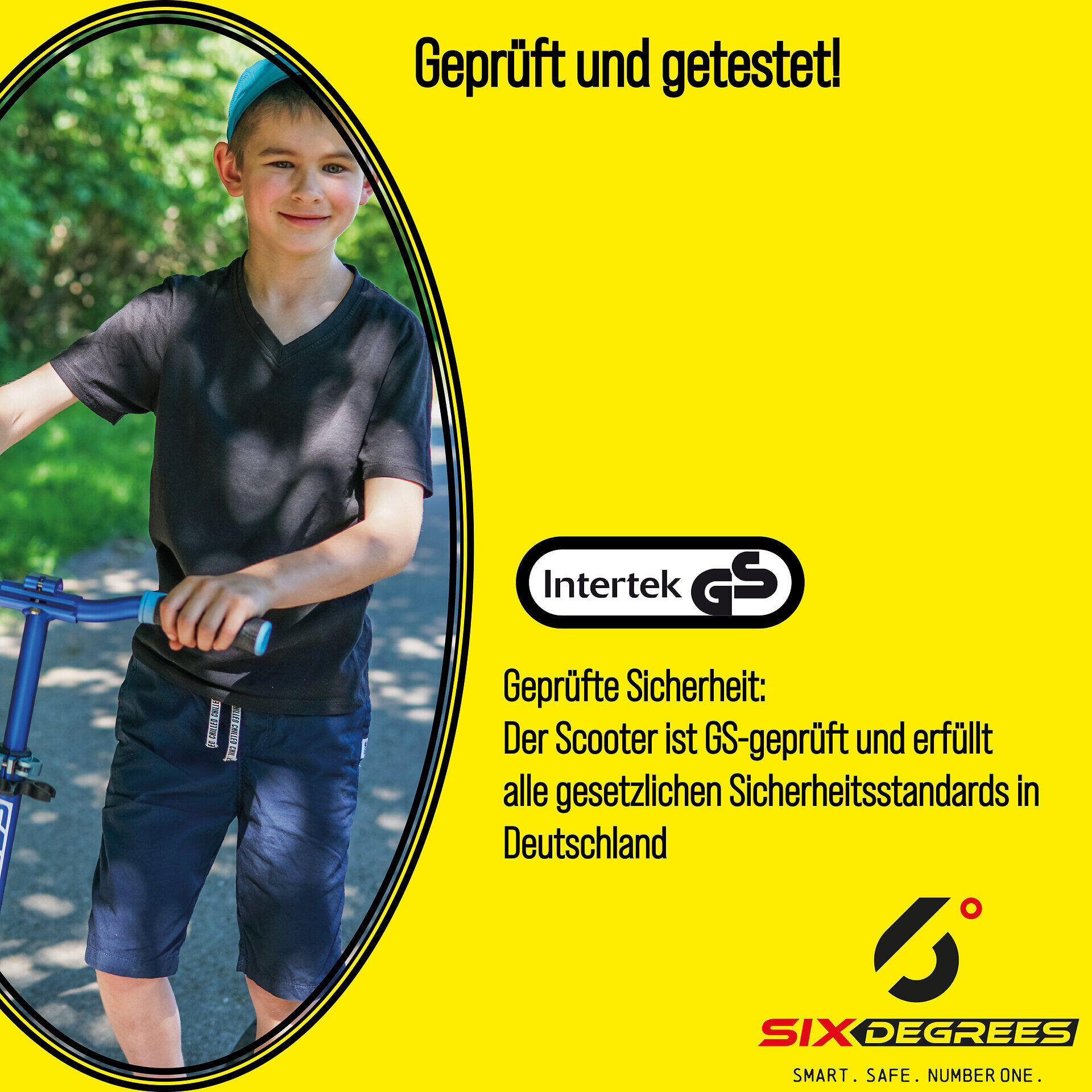 SIX DEGREES Aluminium Scooter Junior 180/145 mm gelb 4/7