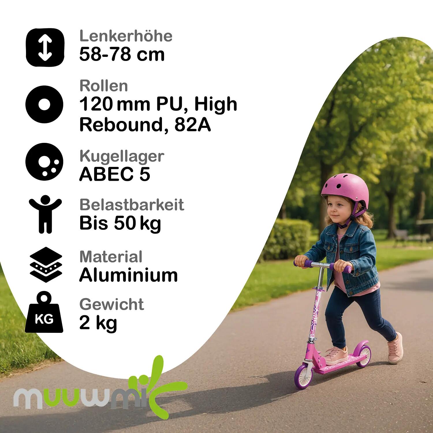 muuwmi Kinderscooter 120 mm blau 5/13