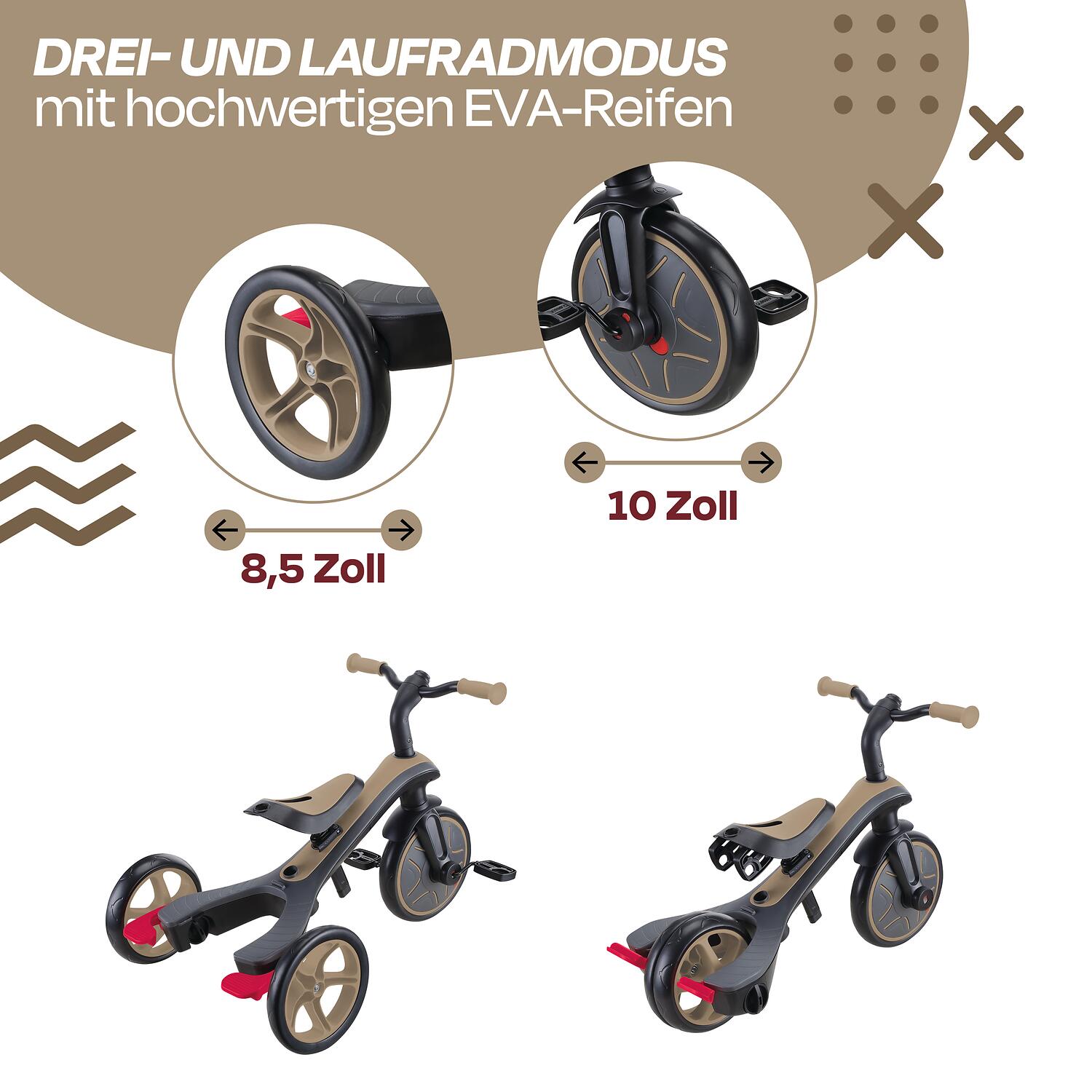 Scooter Laufrad / Dreirad  Trike Explorer 4 in 1  Sand 5/7