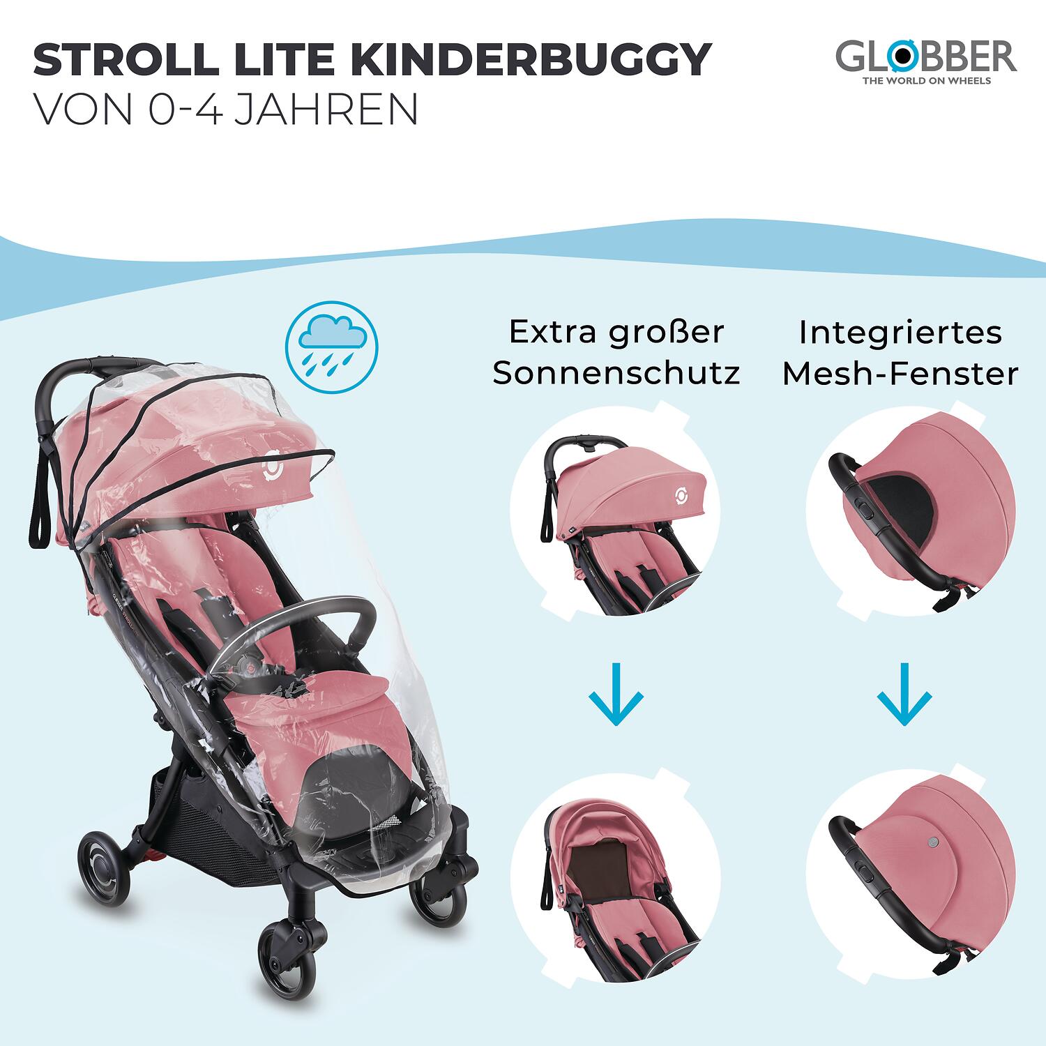 GLOBBER STROLL LITE rosa 2/8