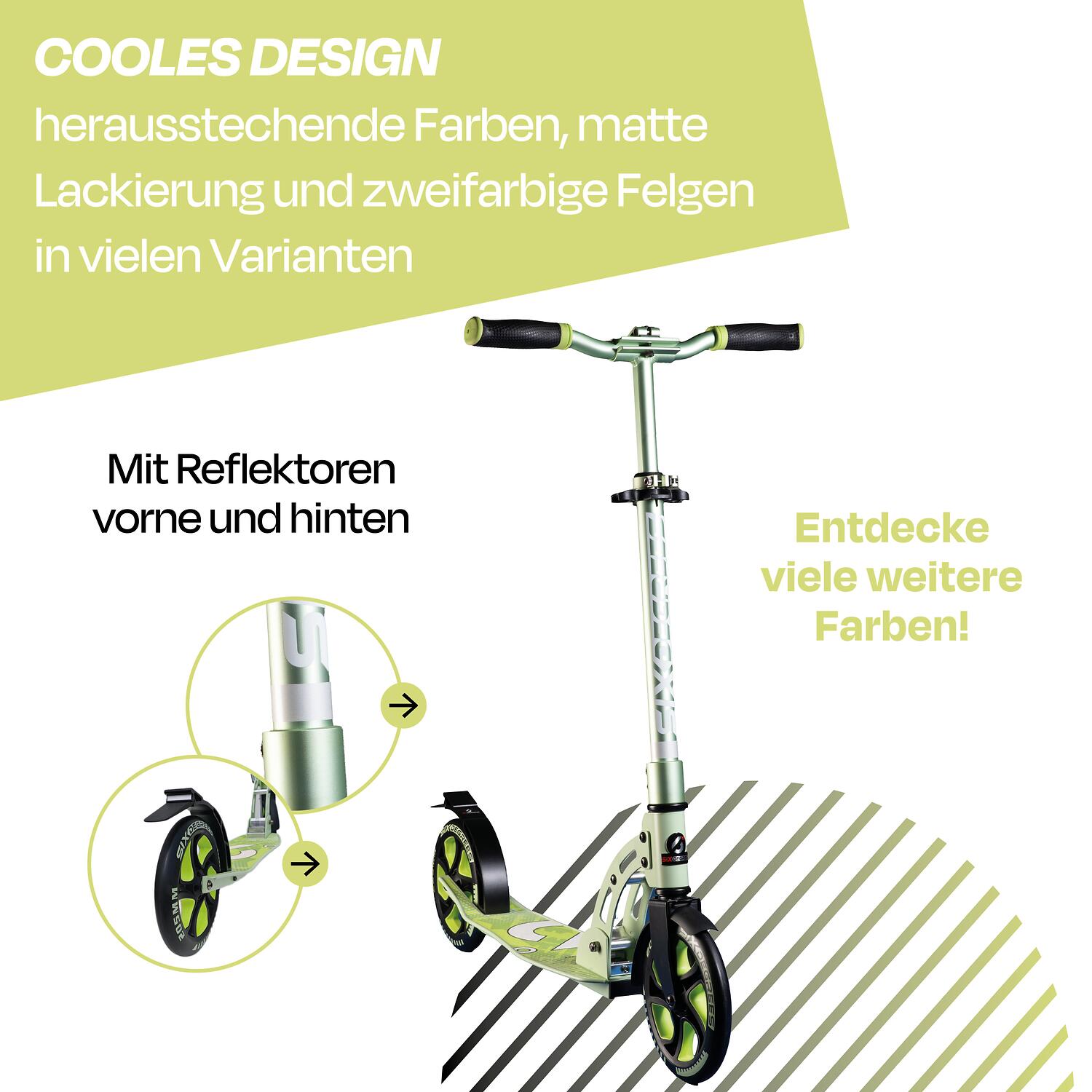 SIX DEGREES Aluminium Scooter 205 mm lime dream 4/7