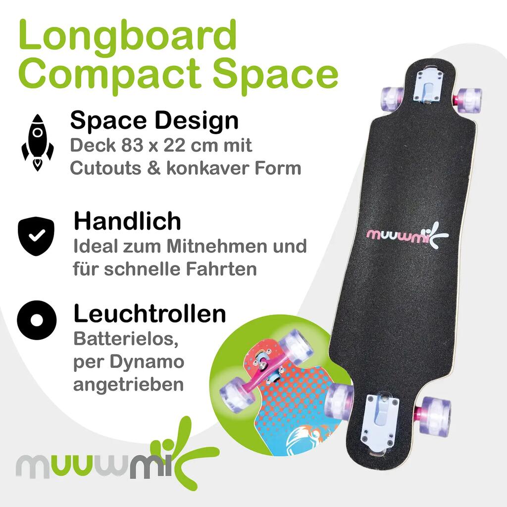muuwmi Longboard Compact - Space Design with lighting wheels