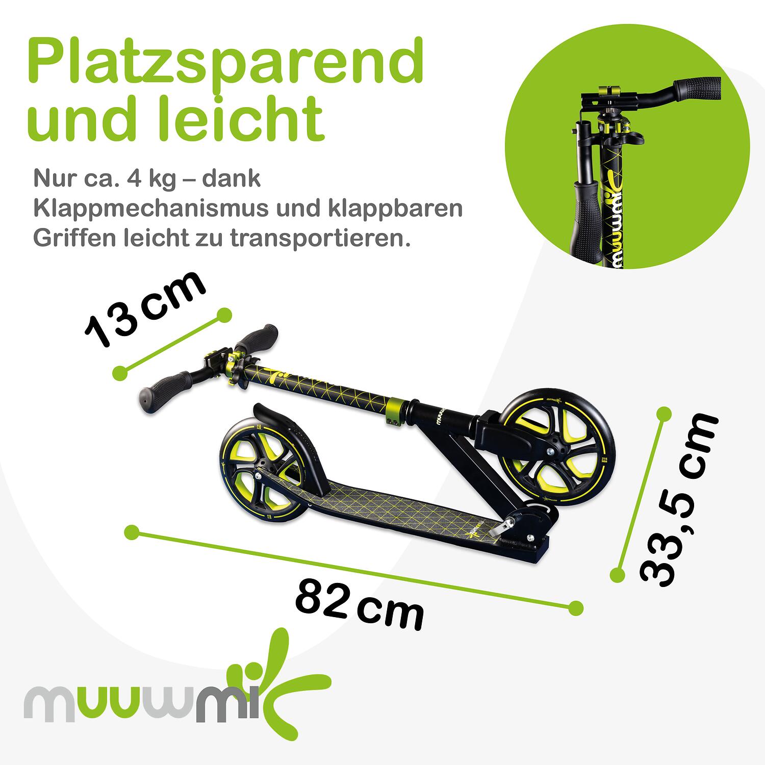 muuwmi Aluminium Scooter Pro 215 mm new lime 4/7