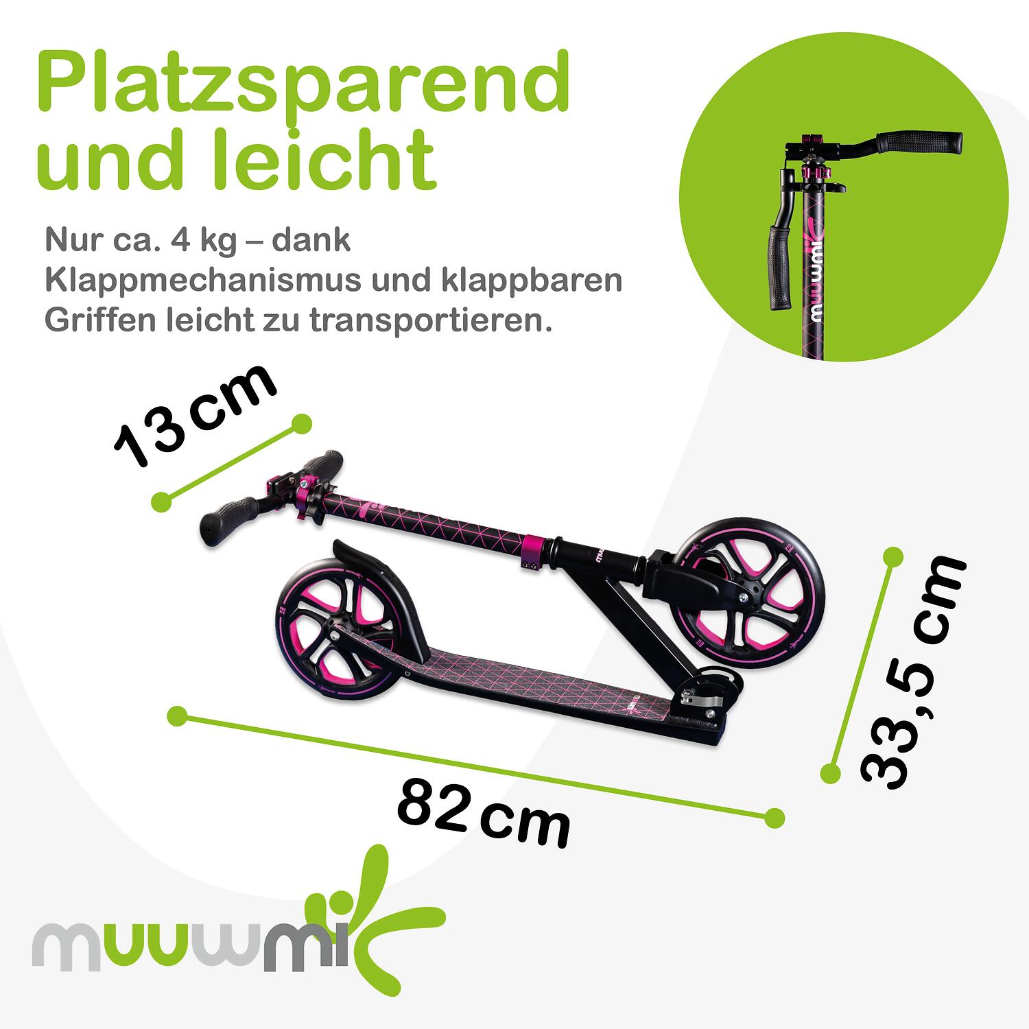 muuwmi Aluminium Scooter Pro 215 mm new pink 4/7
