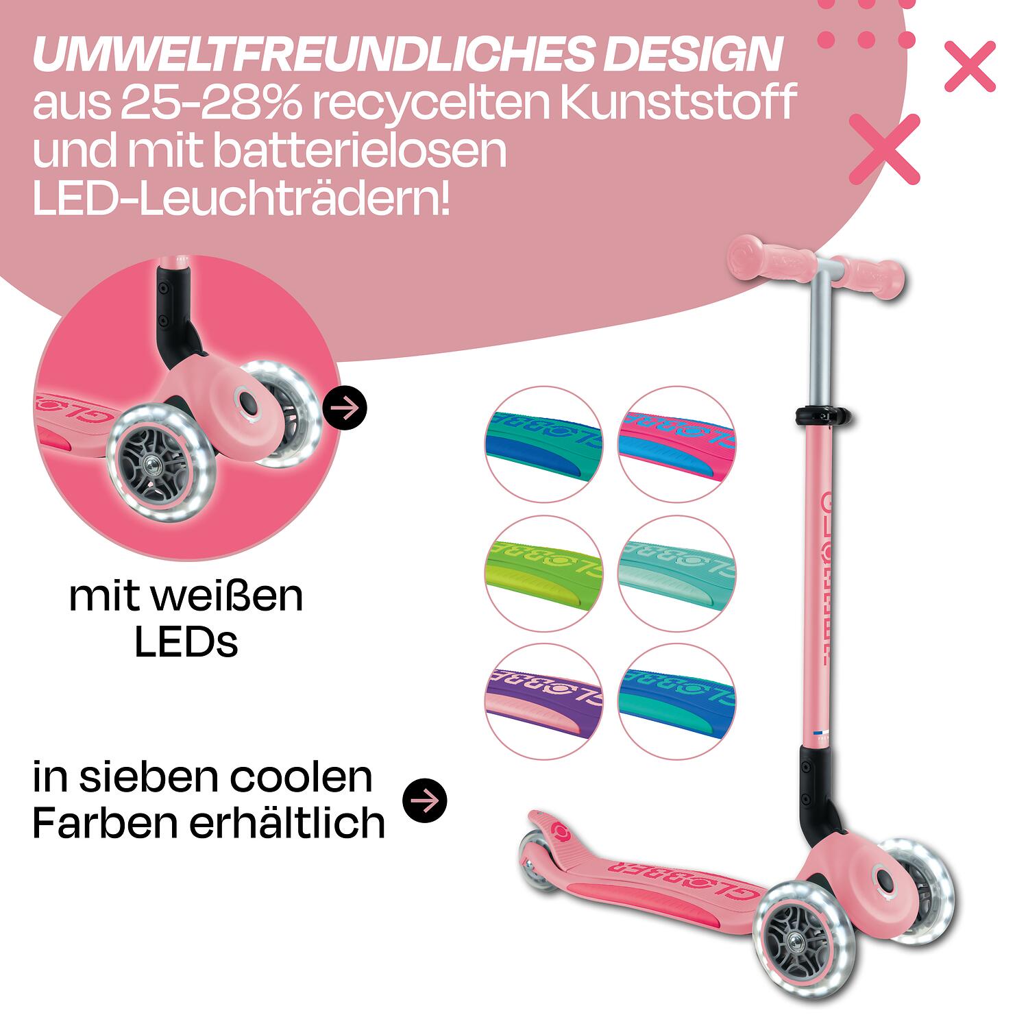 Trottinette ELITE LIGHTS - Rose pastel 4/7