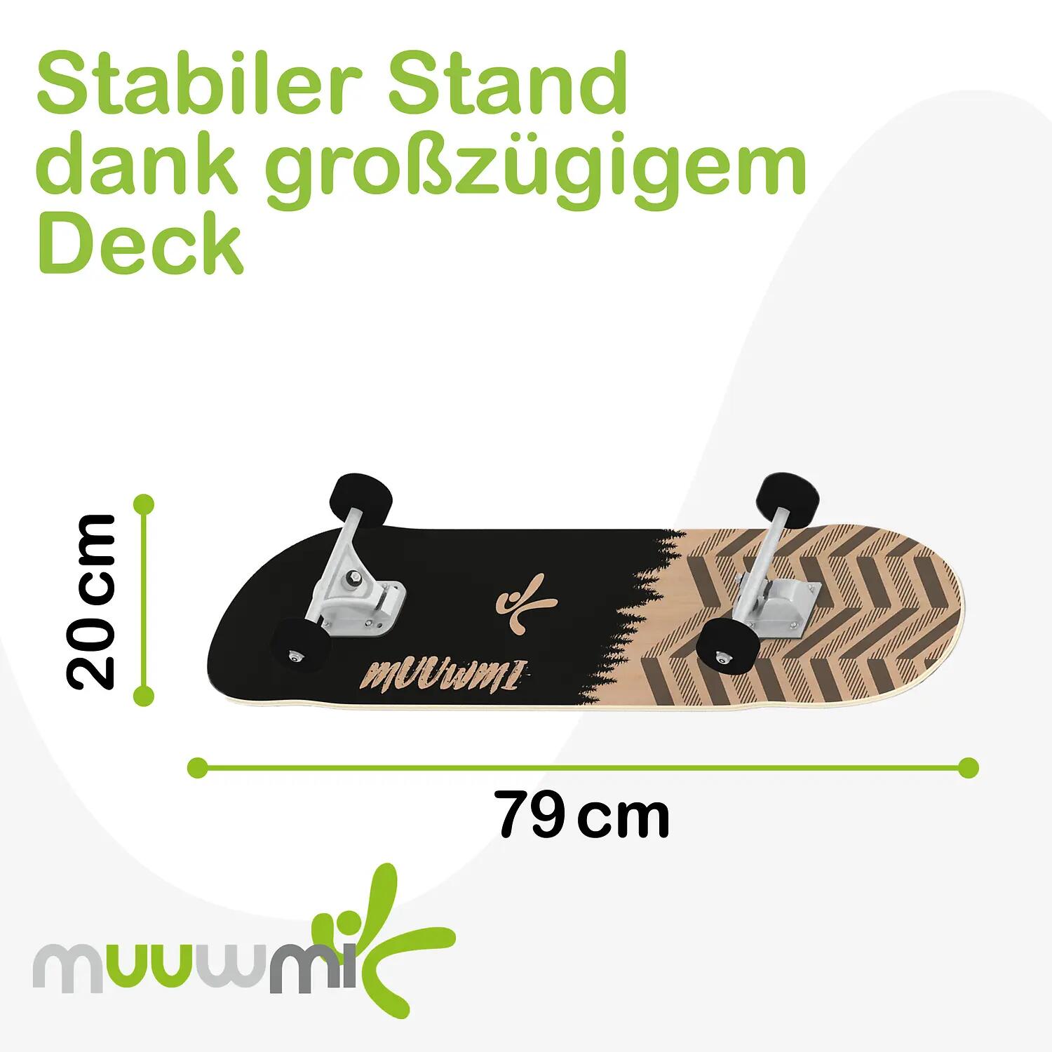 Muuwmi skateboard Forest 20 x 79 cm hout zwart/bruin 4/8