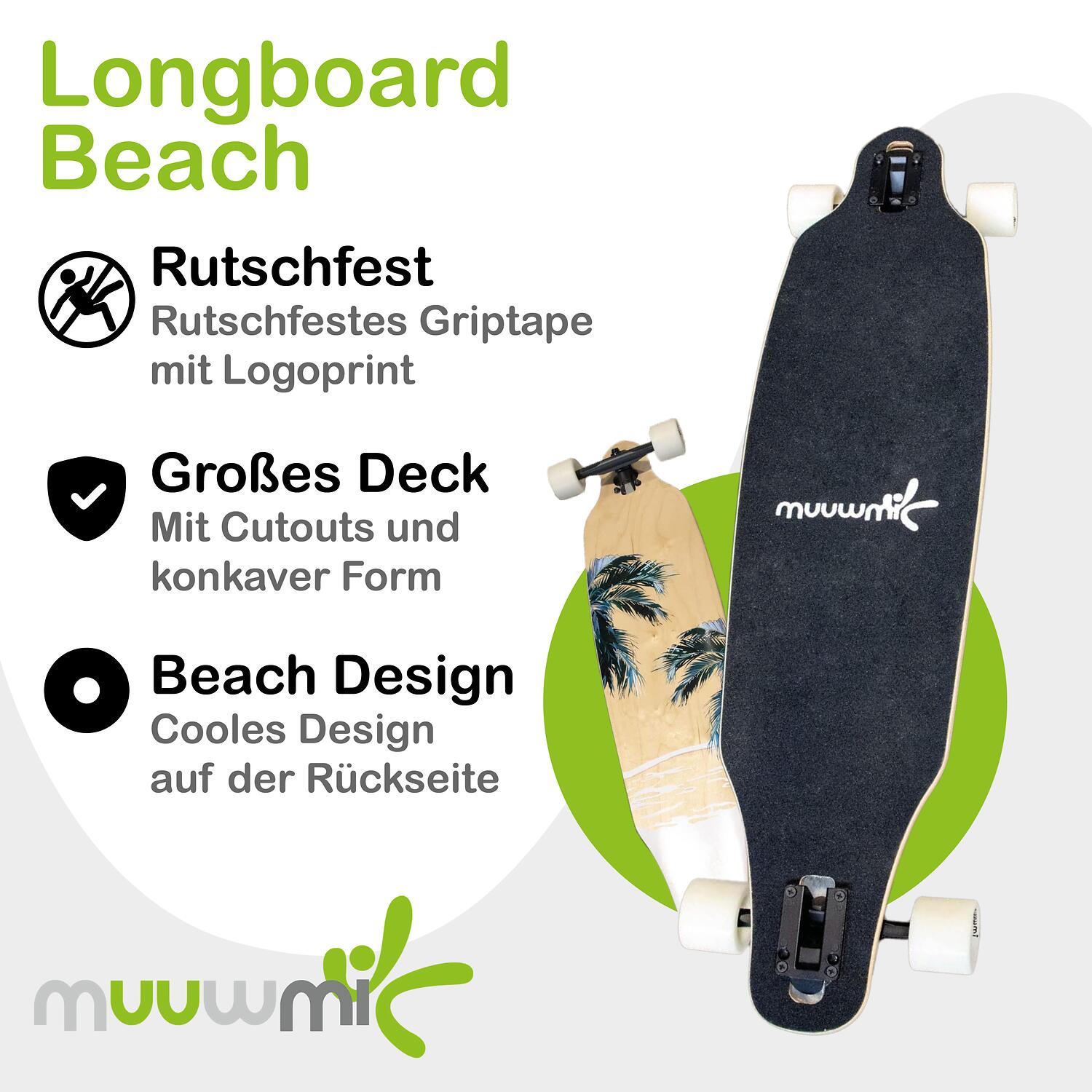 muuwmi Longboard ABEC 7 Beach 2/6