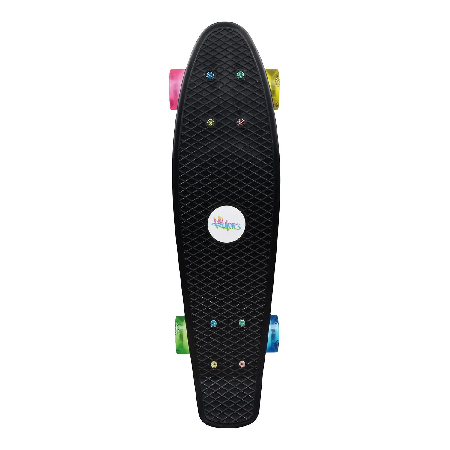 NoRules Skateboard ABEC 5 Fun Neon, mit Leuchtrollen 1/7