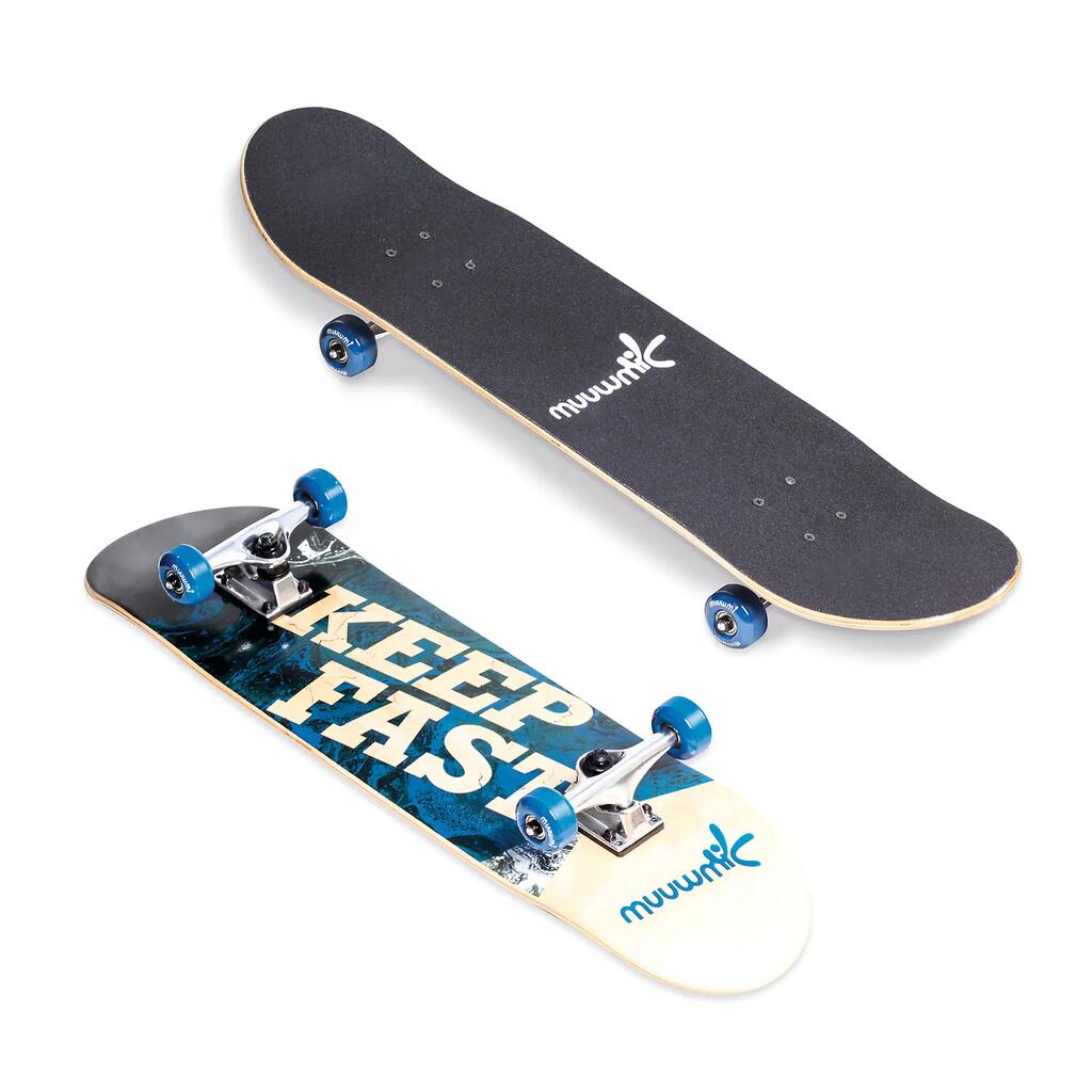 muuwmi Skateboard - ABEC 5 Ball Bearing, Wave Design, with backpack