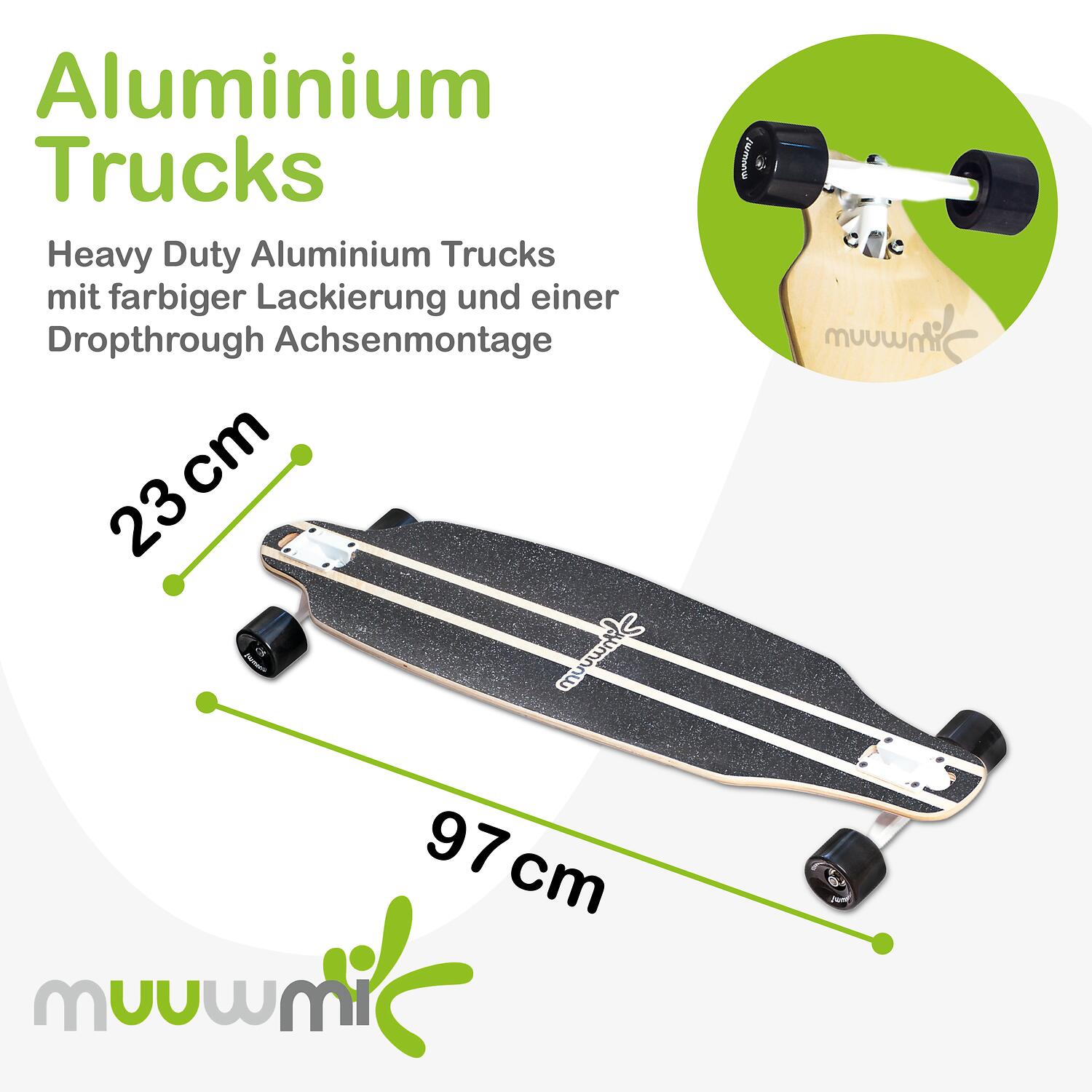 muuwmi Longboard ABEC 7 Wood 4/6
