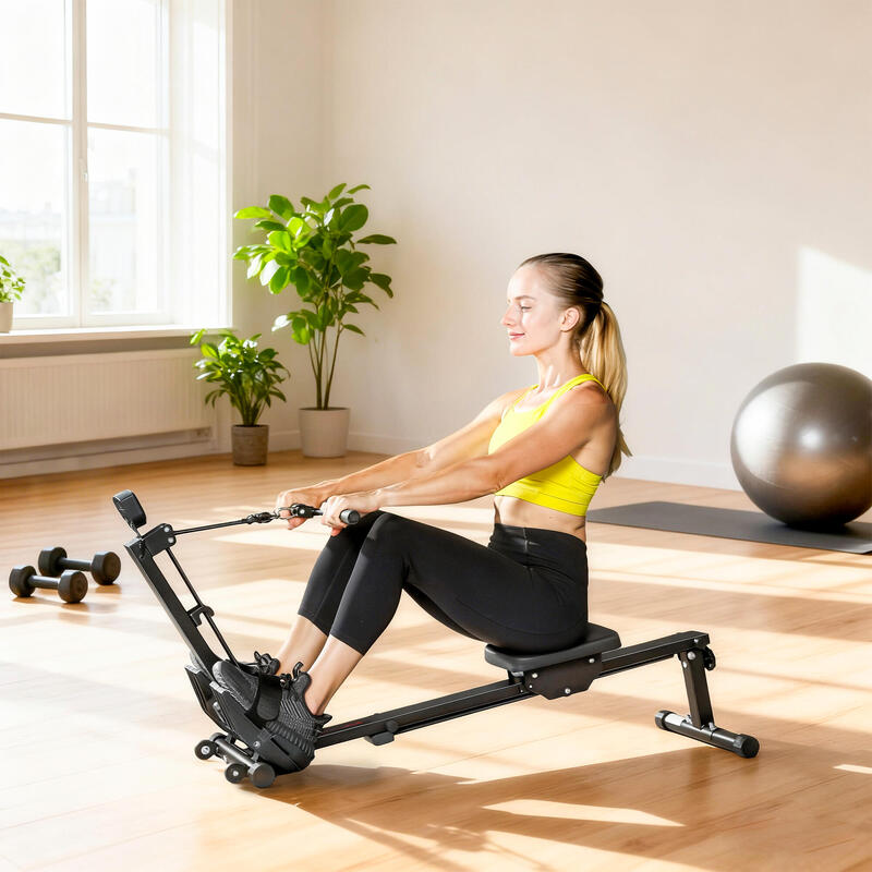 Aparat de vâslit pliabil SPORTNOW pentru acasă, monitor LCD, capacitate 150 kg