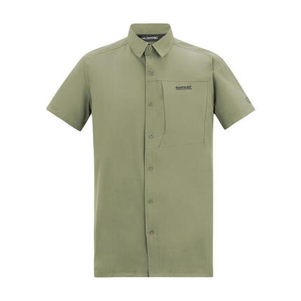 Chemise Manches Courtes De Voyage Homme (Vert Sauge)